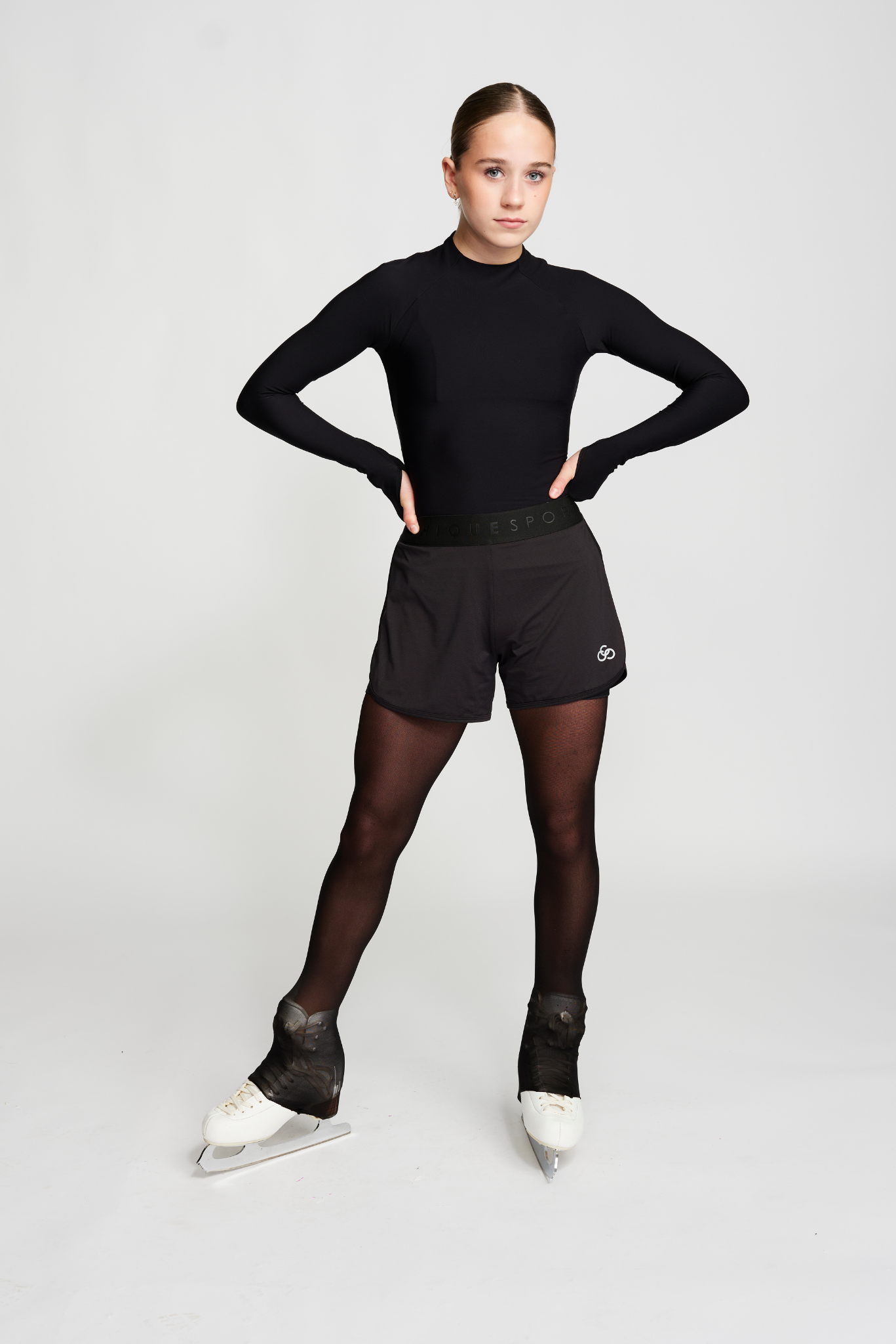 Girl's Figure Skating Onyx Long Sleeve Top | Chique Sport