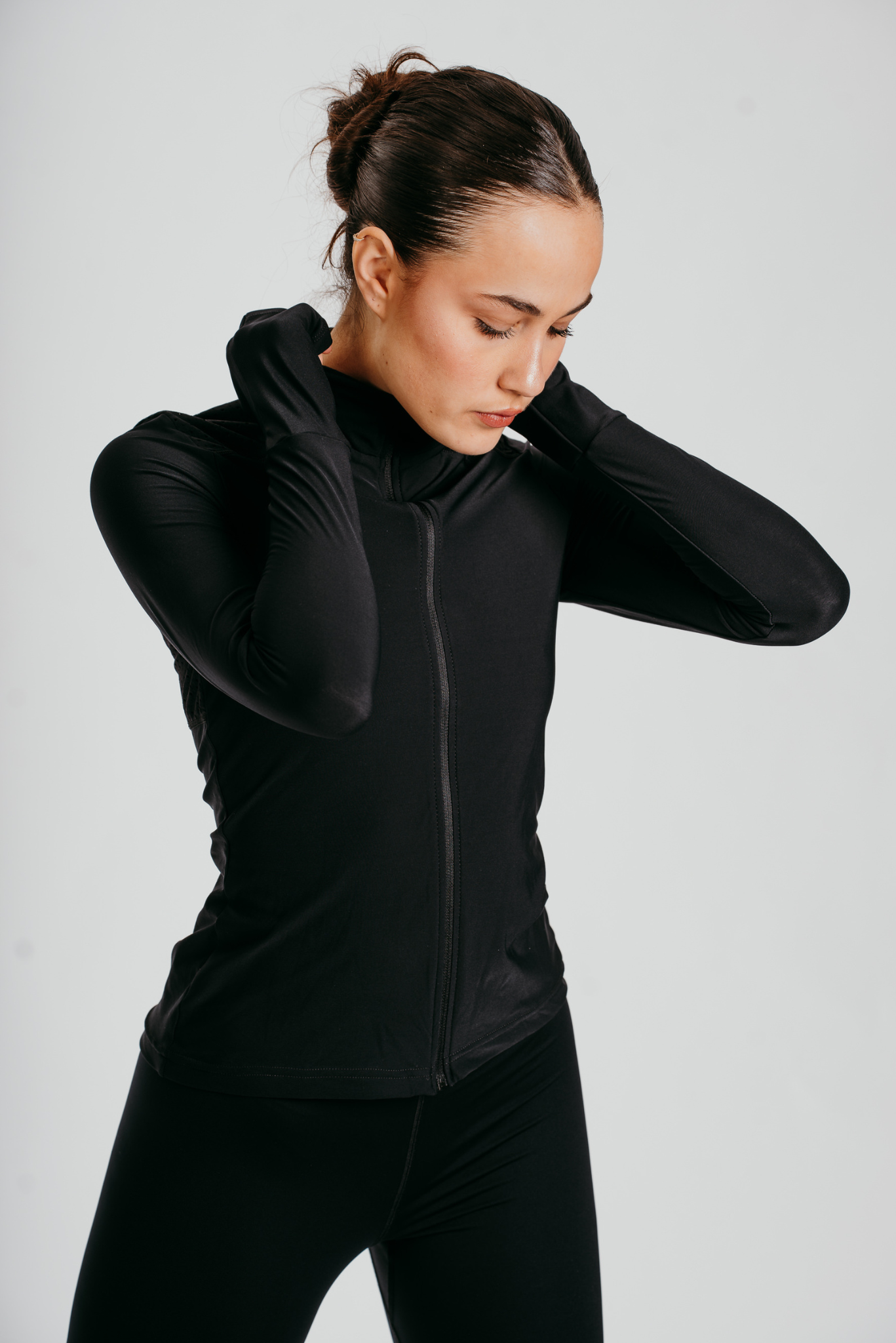 Phoenix Maglia a Manica Lunga con Zip Completa in Rete