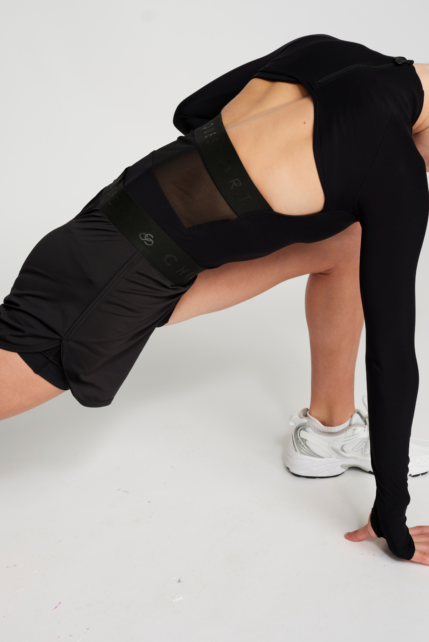 Phoenix Halbzip-Top in Schwarz