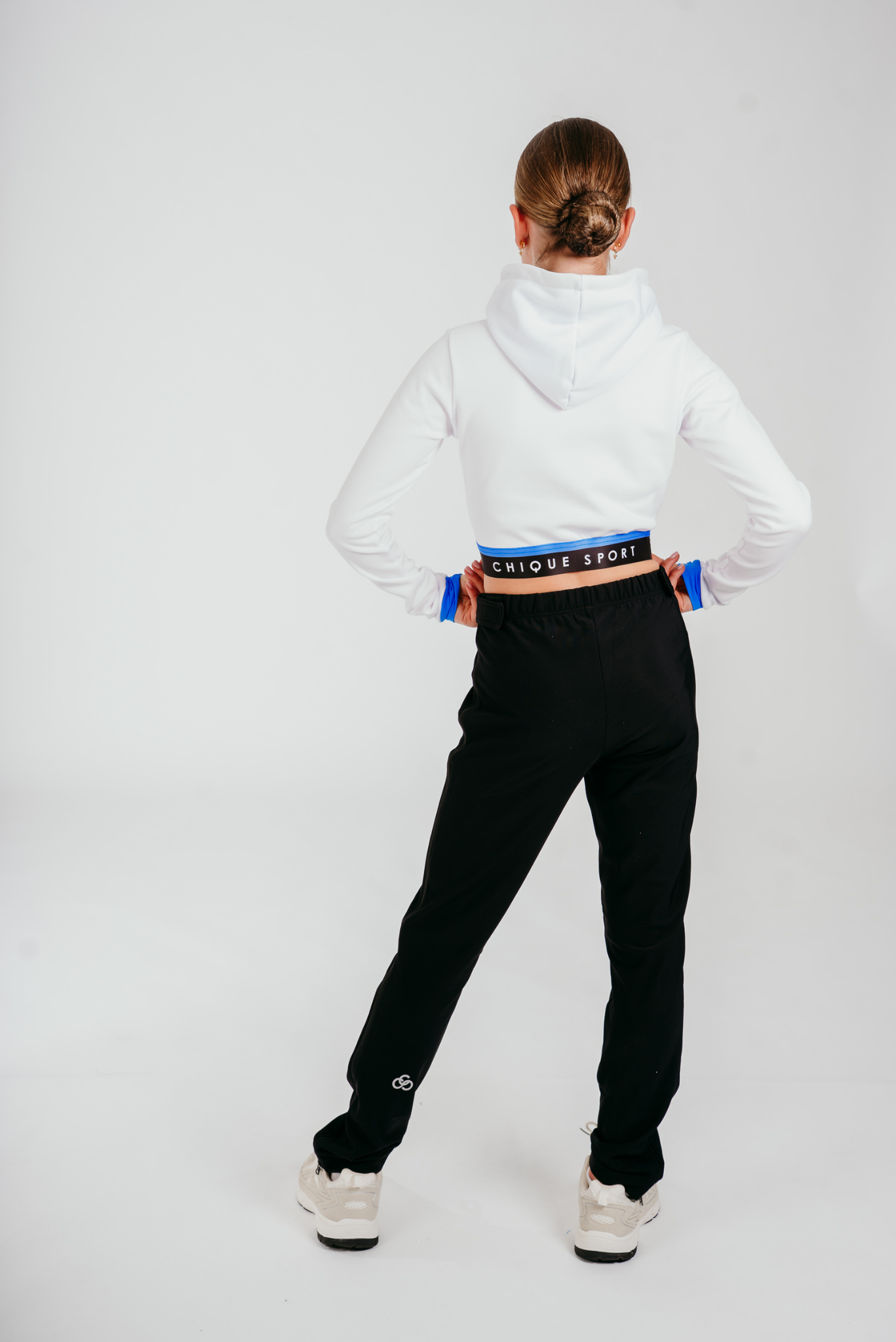 Fearless Crop Hoodie in White and Azure