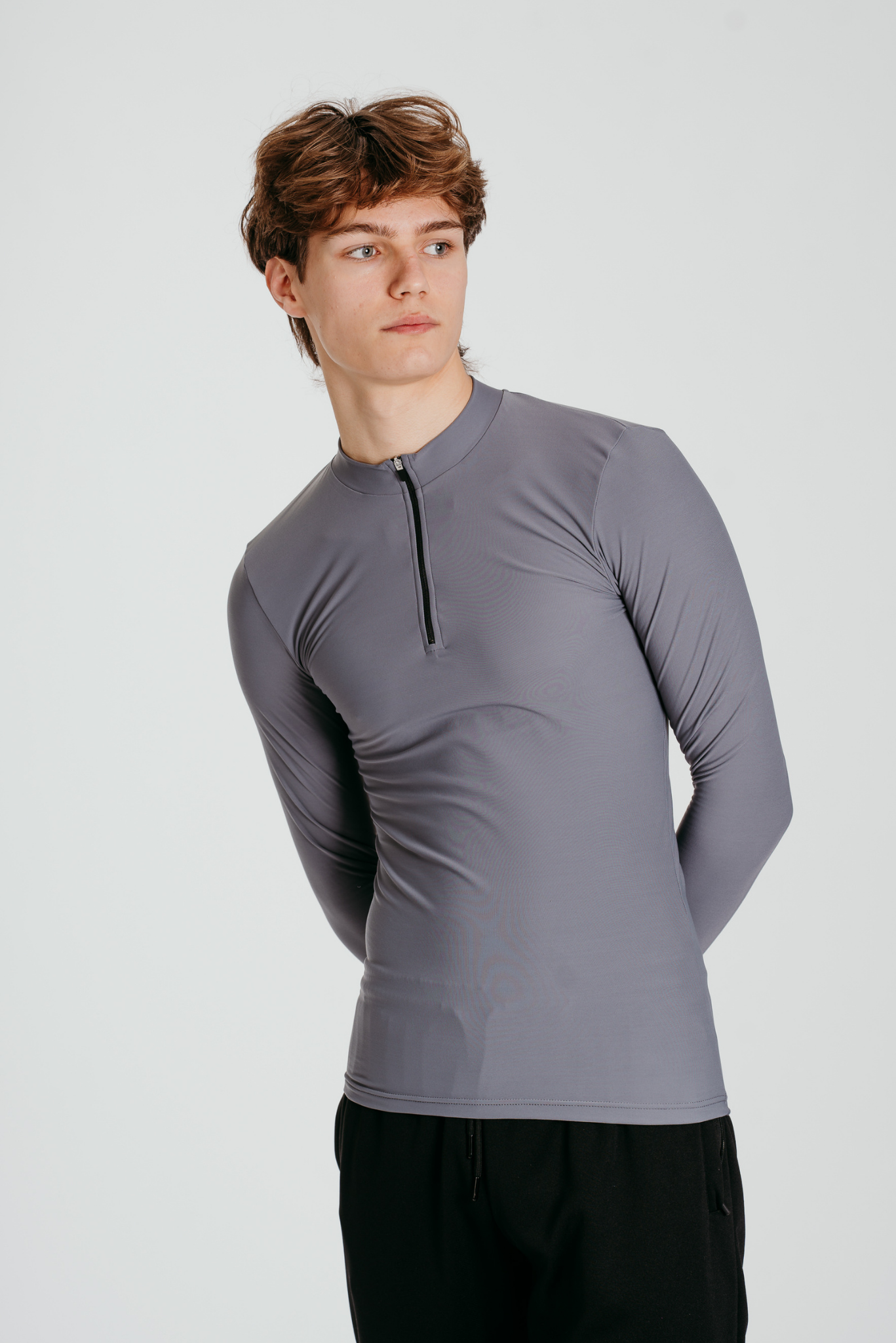 Power Half-Zip Top in Ash