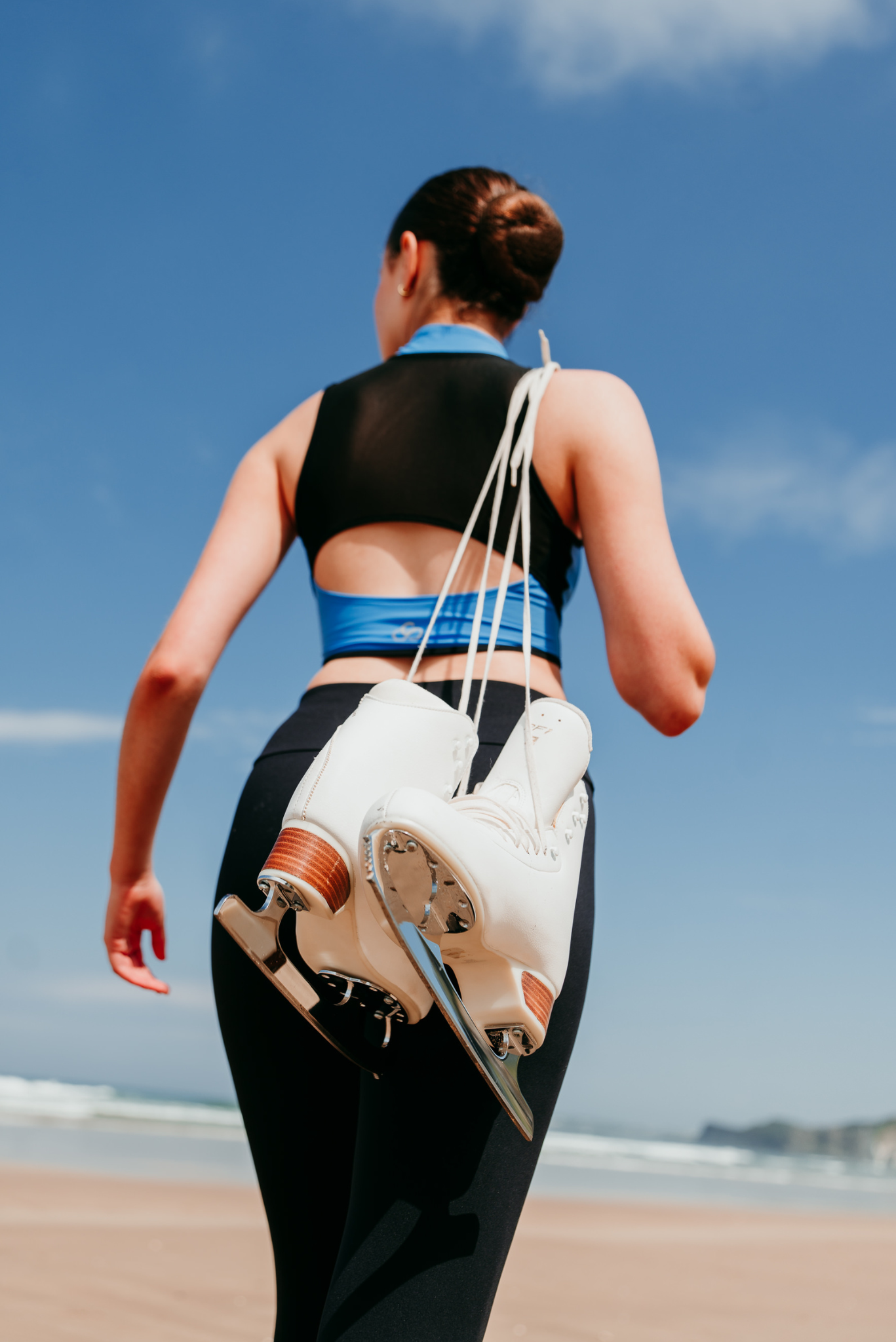 Phoenix Crop Bra in Azure