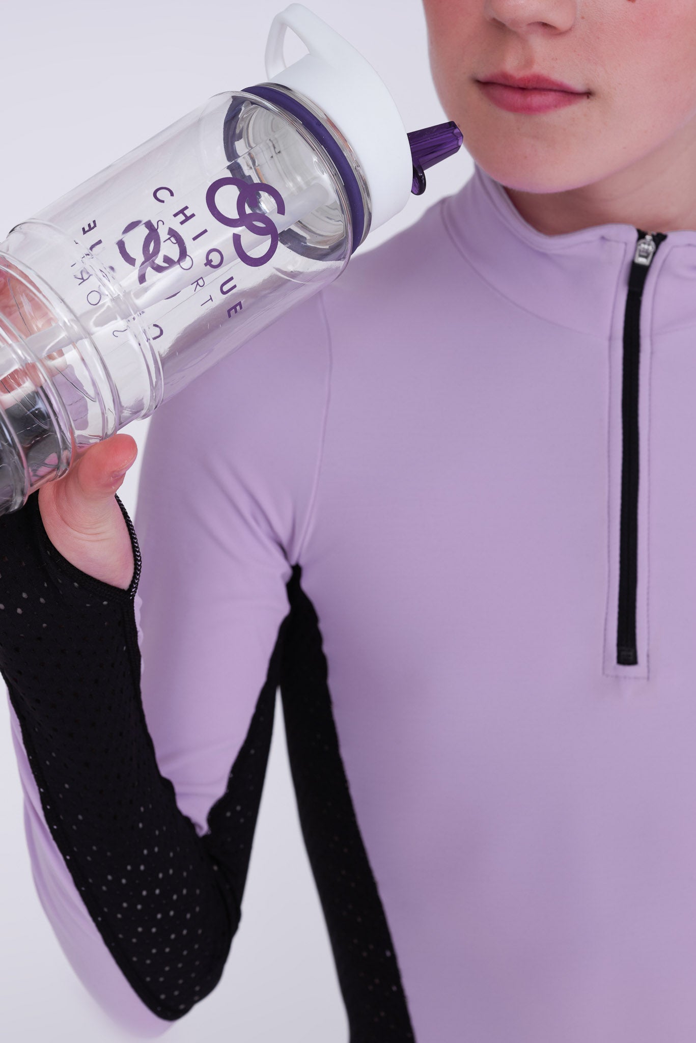 Inspire Haut à demi-zip en Améthyste