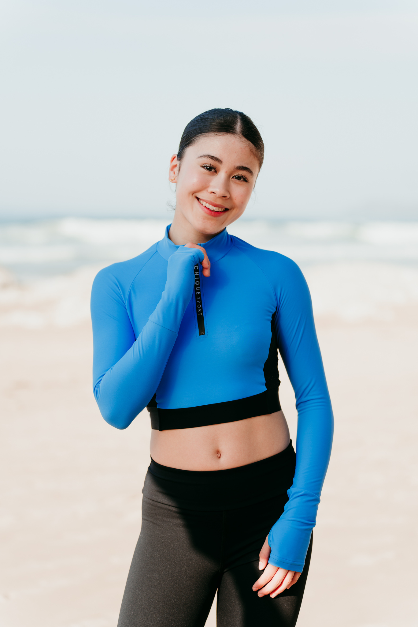 Ignite Long-Sleeve Crop in Azure