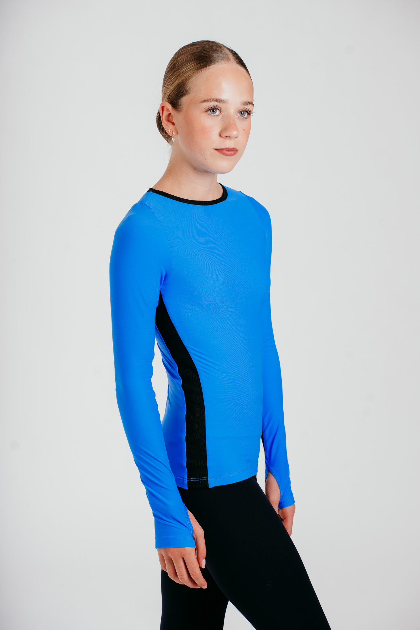 トップス WORE / LONG SLEEVE SKATER T XLsize Girl's Figure Skating Phoenix Long Sleeve Top in Azure | Chique Sport