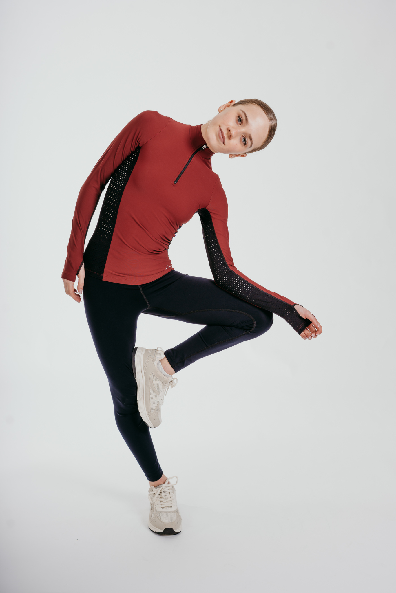 Inspire Haut à demi-zip en Pimenter