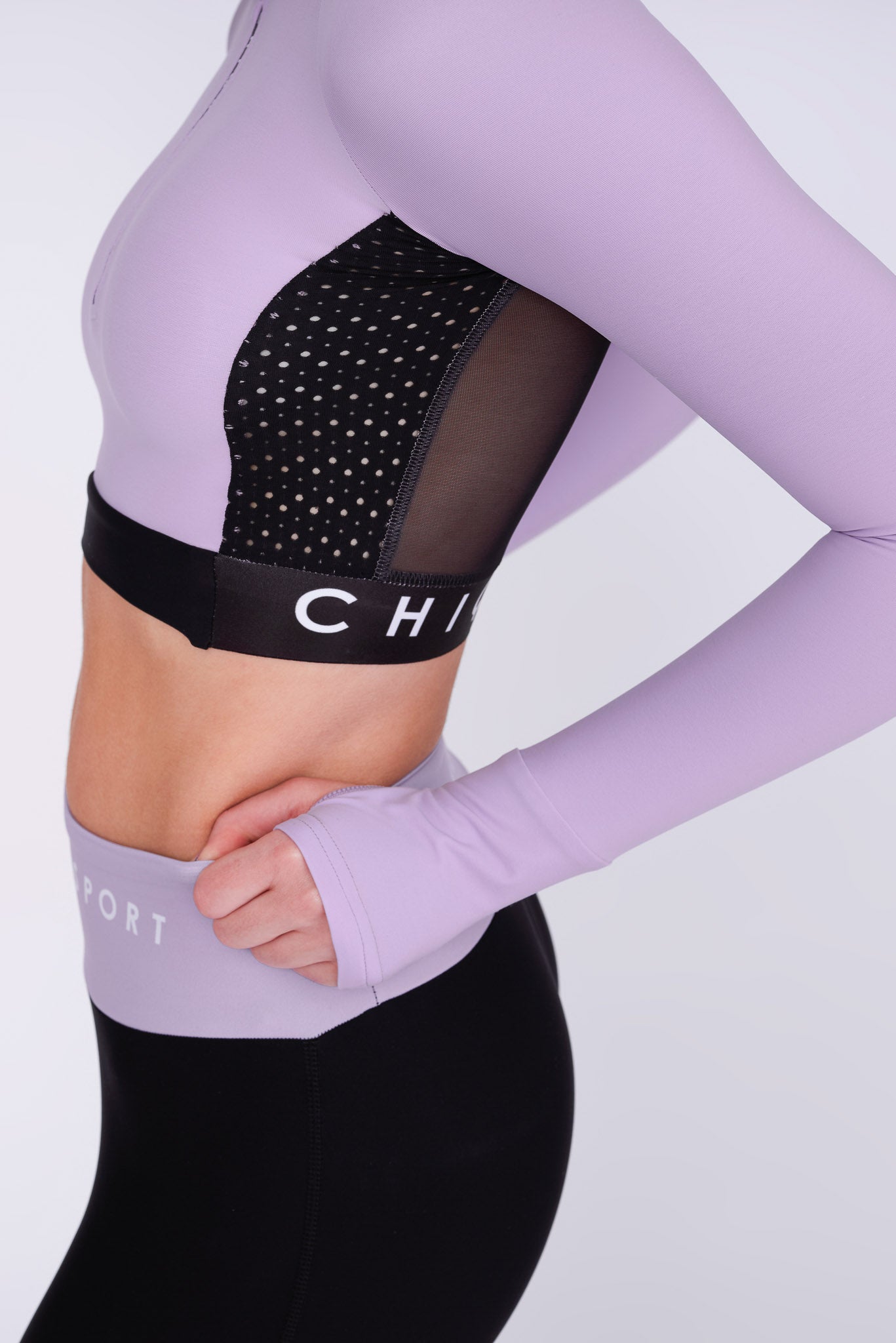 Ignite Long-Sleeve Crop Top in Amethyst