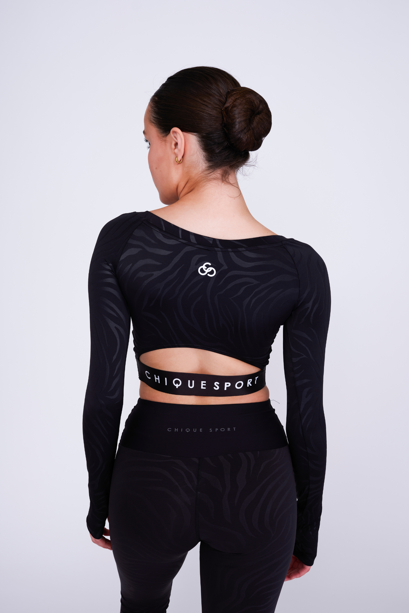 Empower Langarm-Crop-Top in Zebra