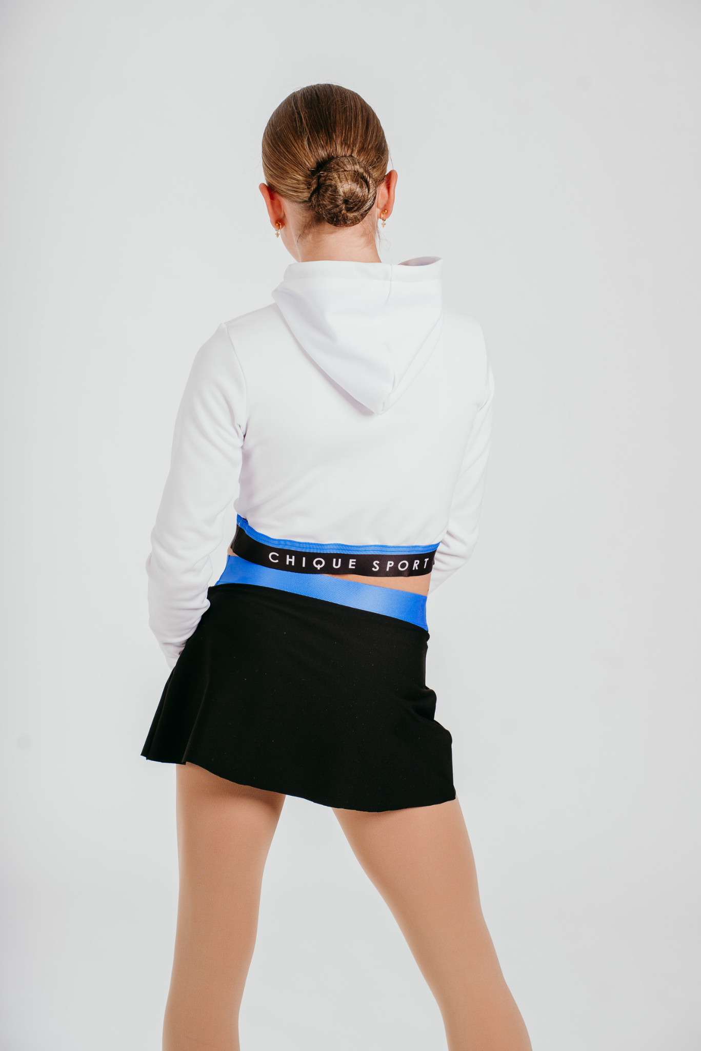 Fearless Crop Hoodie in White and Azure