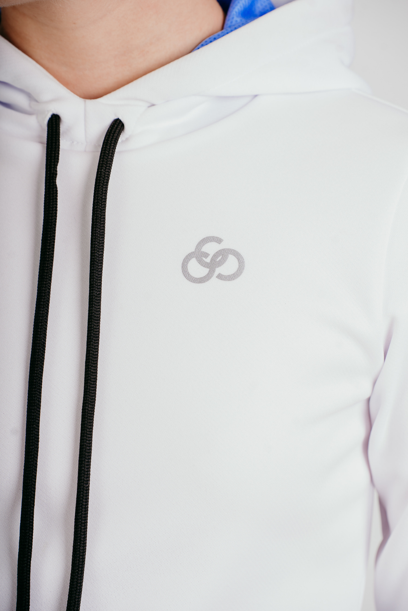 Fearless Crop Hoodie in White and Azure