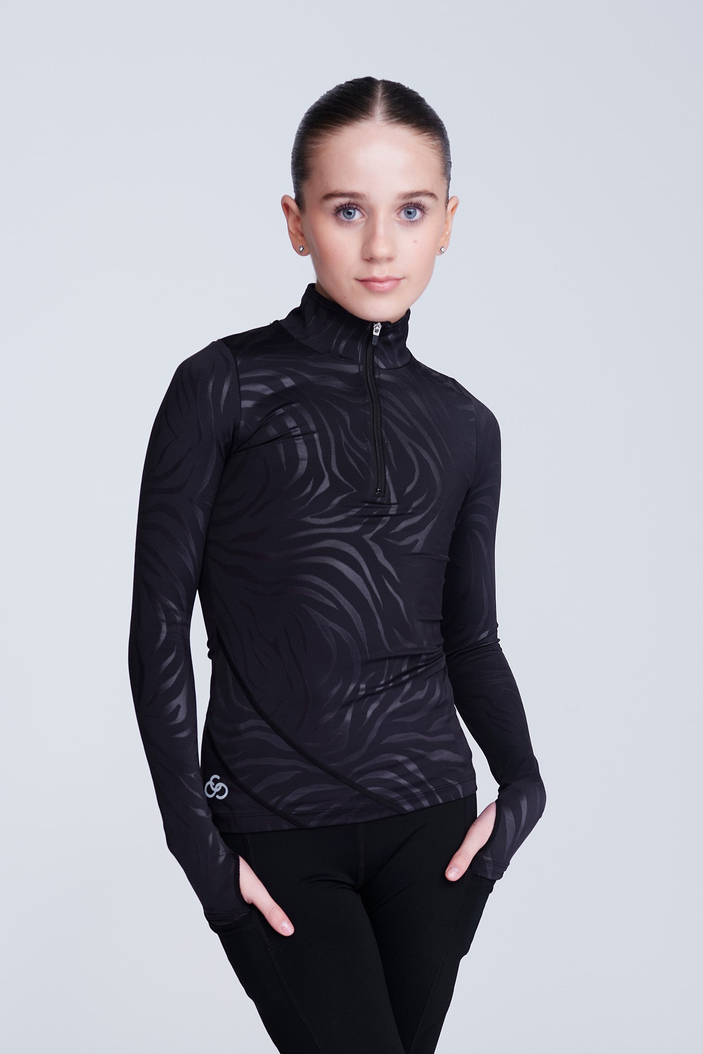 Desire Halb-Zip-Oberteil im Zebra-Design