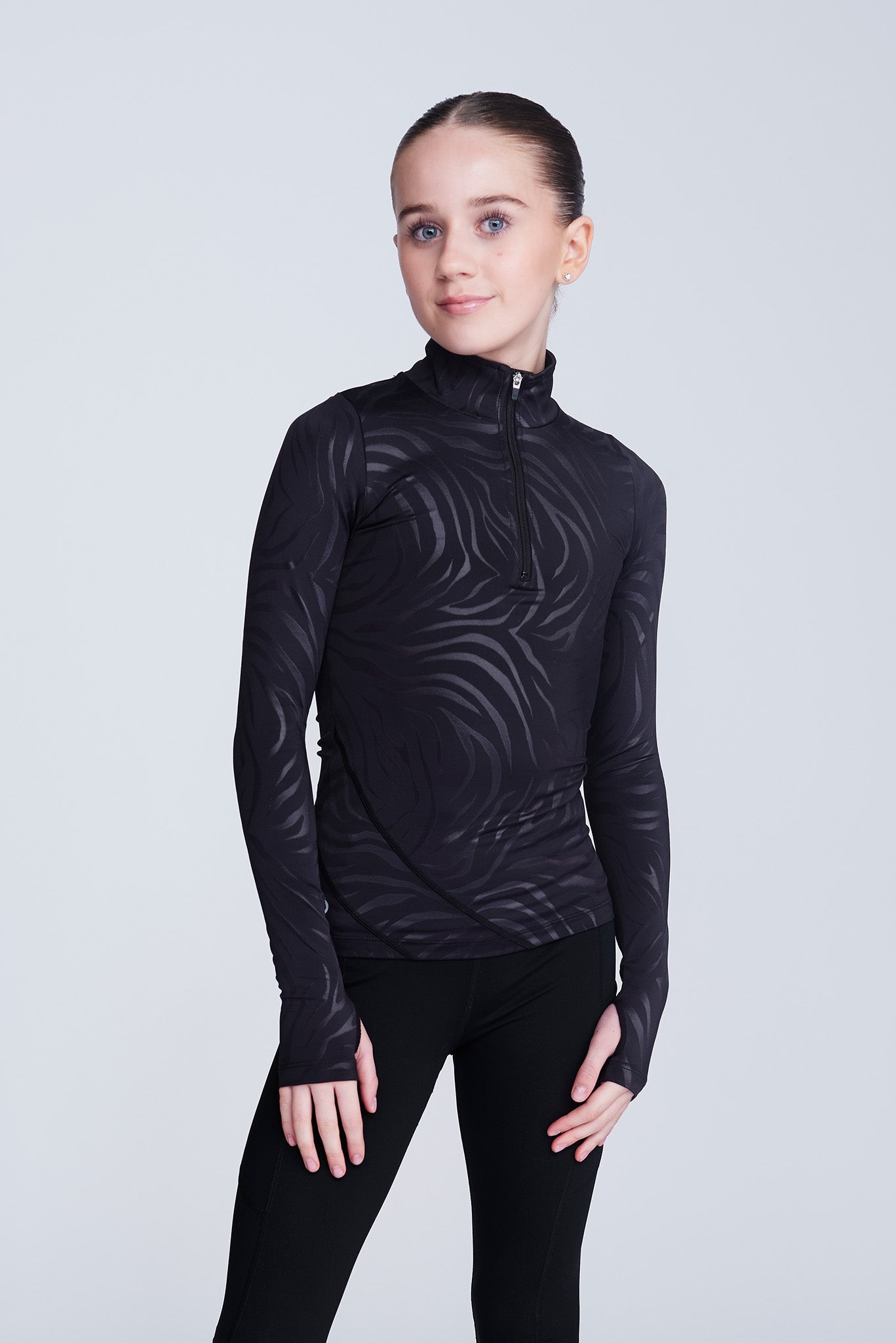 Desire Halb-Zip-Oberteil im Zebra-Design