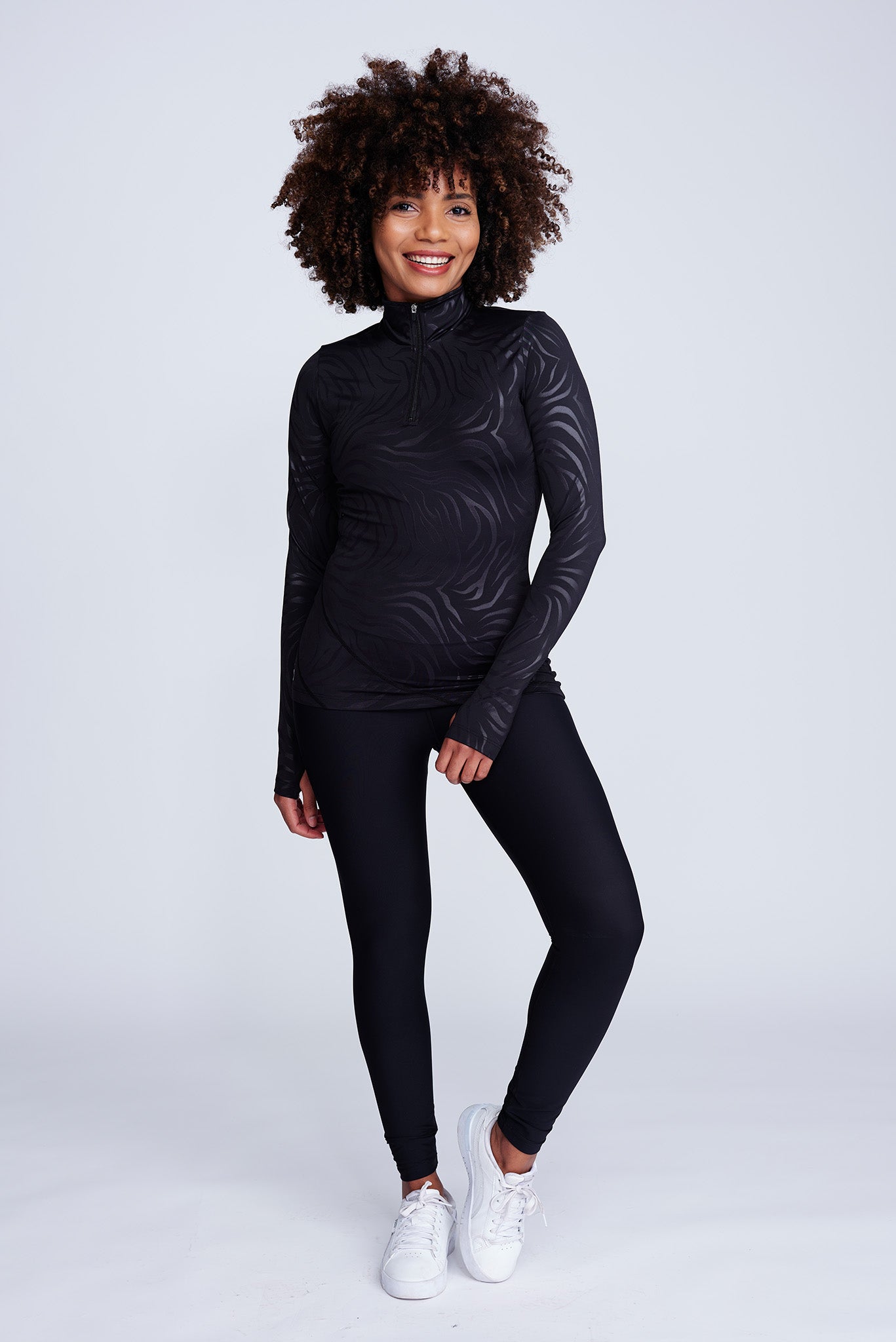 Desire Half-Zip Top in Zebra