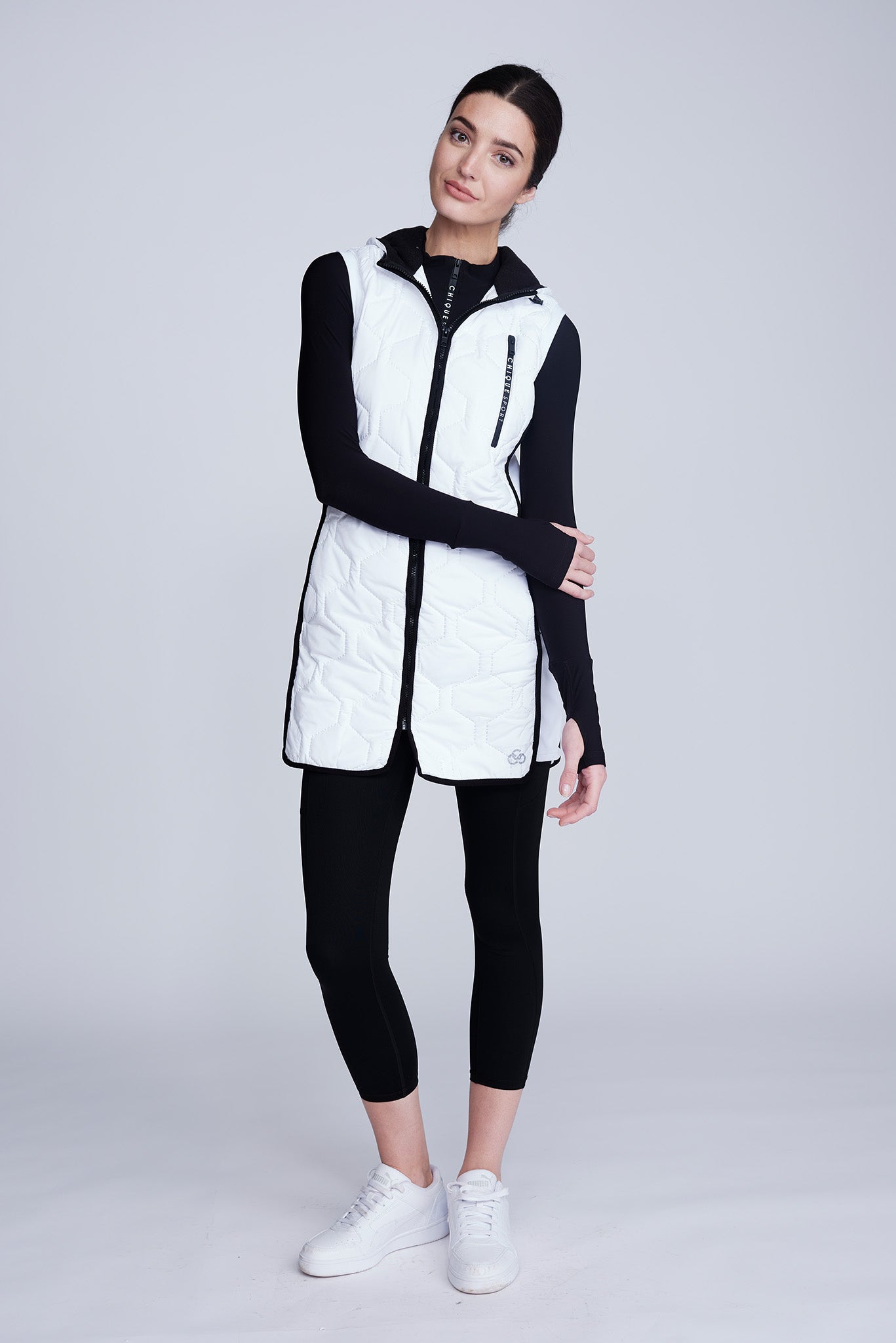 Iconic Lange Bodywarmer in Wit
