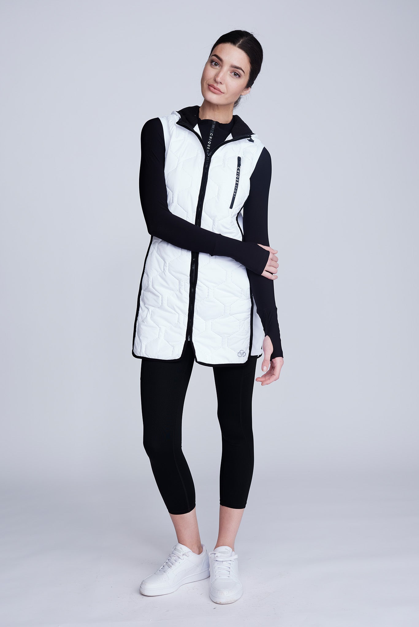 Iconic Long Bodywarmer in White