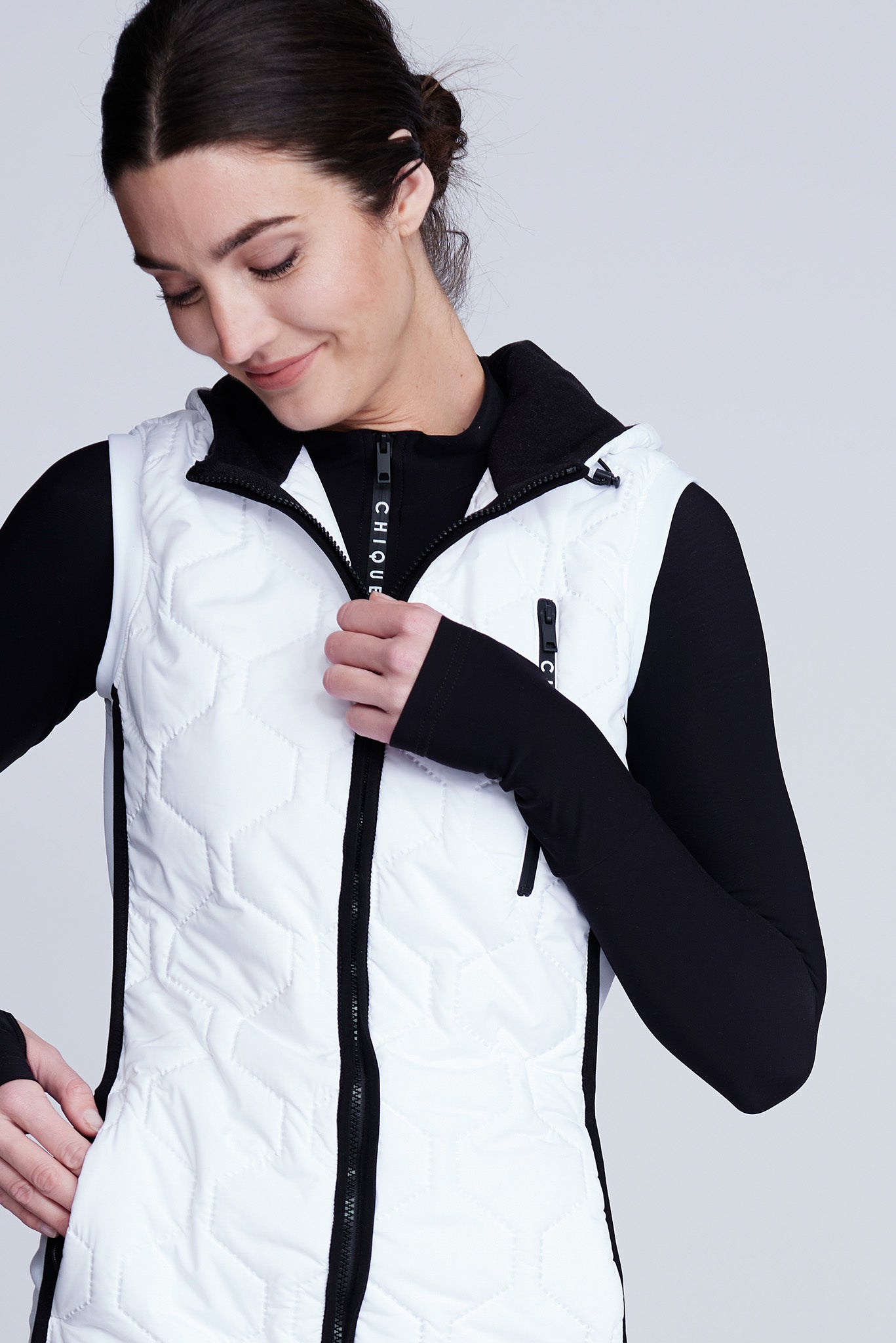 Iconic Long Bodywarmer in White