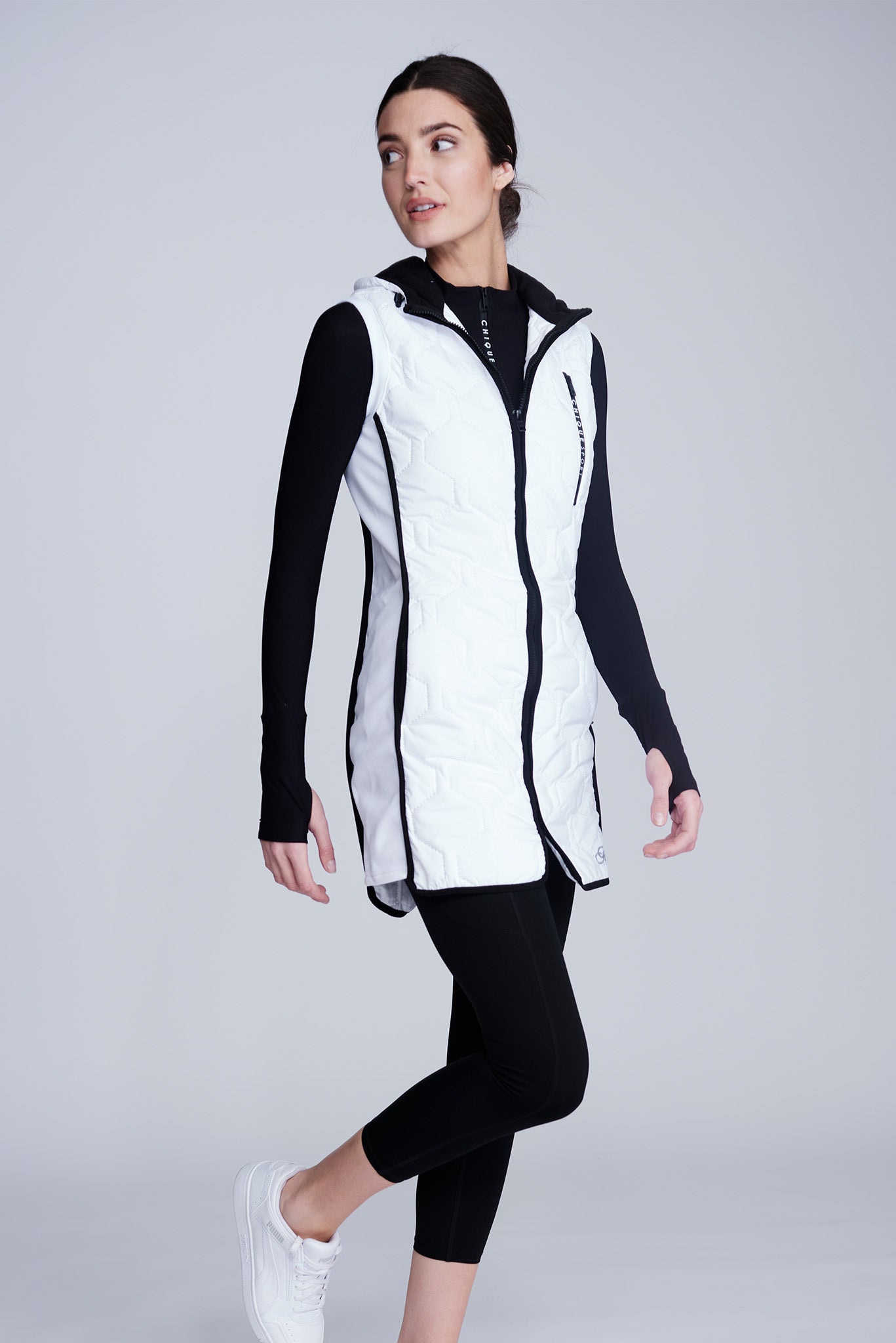 Iconic Long Bodywarmer in White