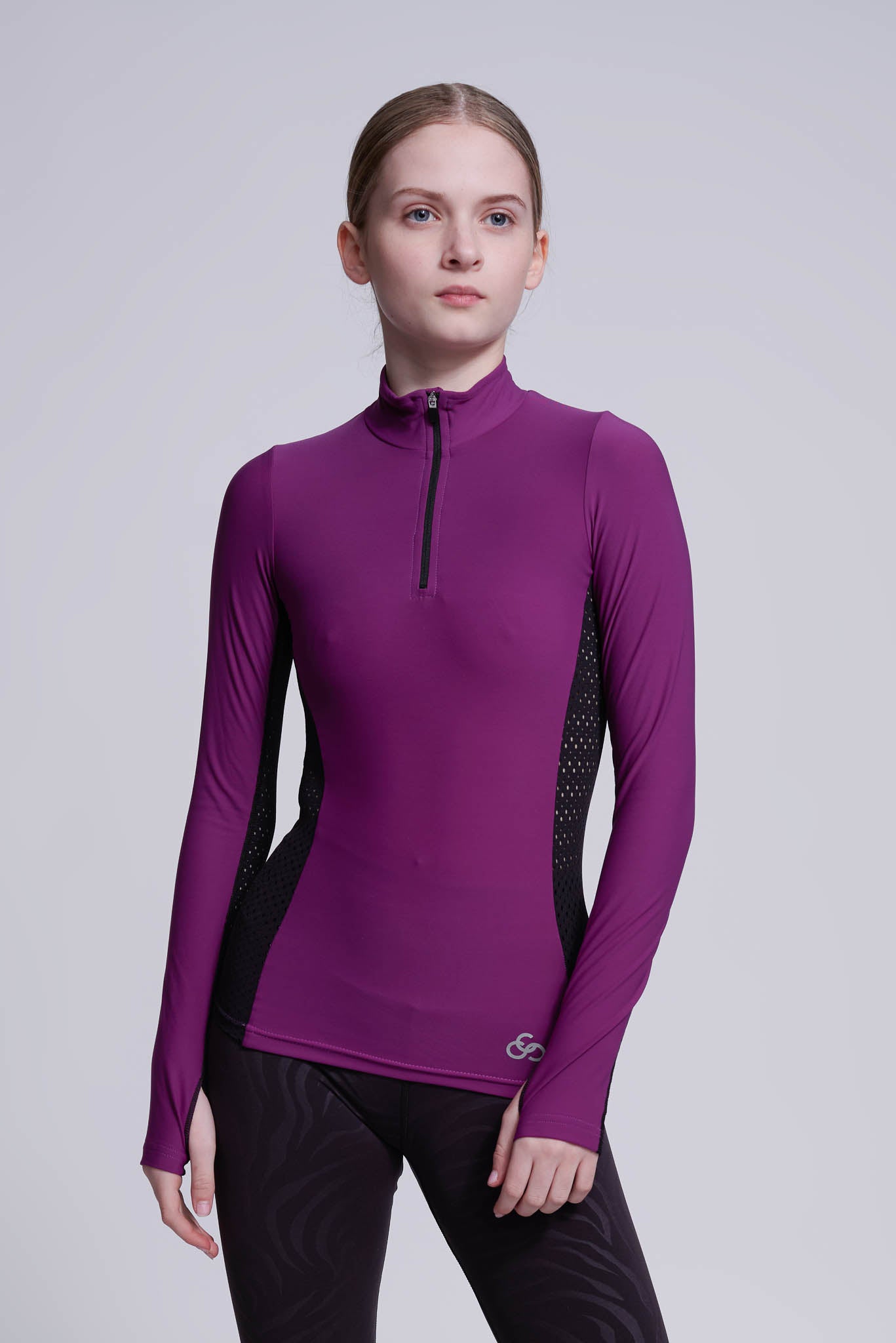 Inspire Half-Zip Top in Berry