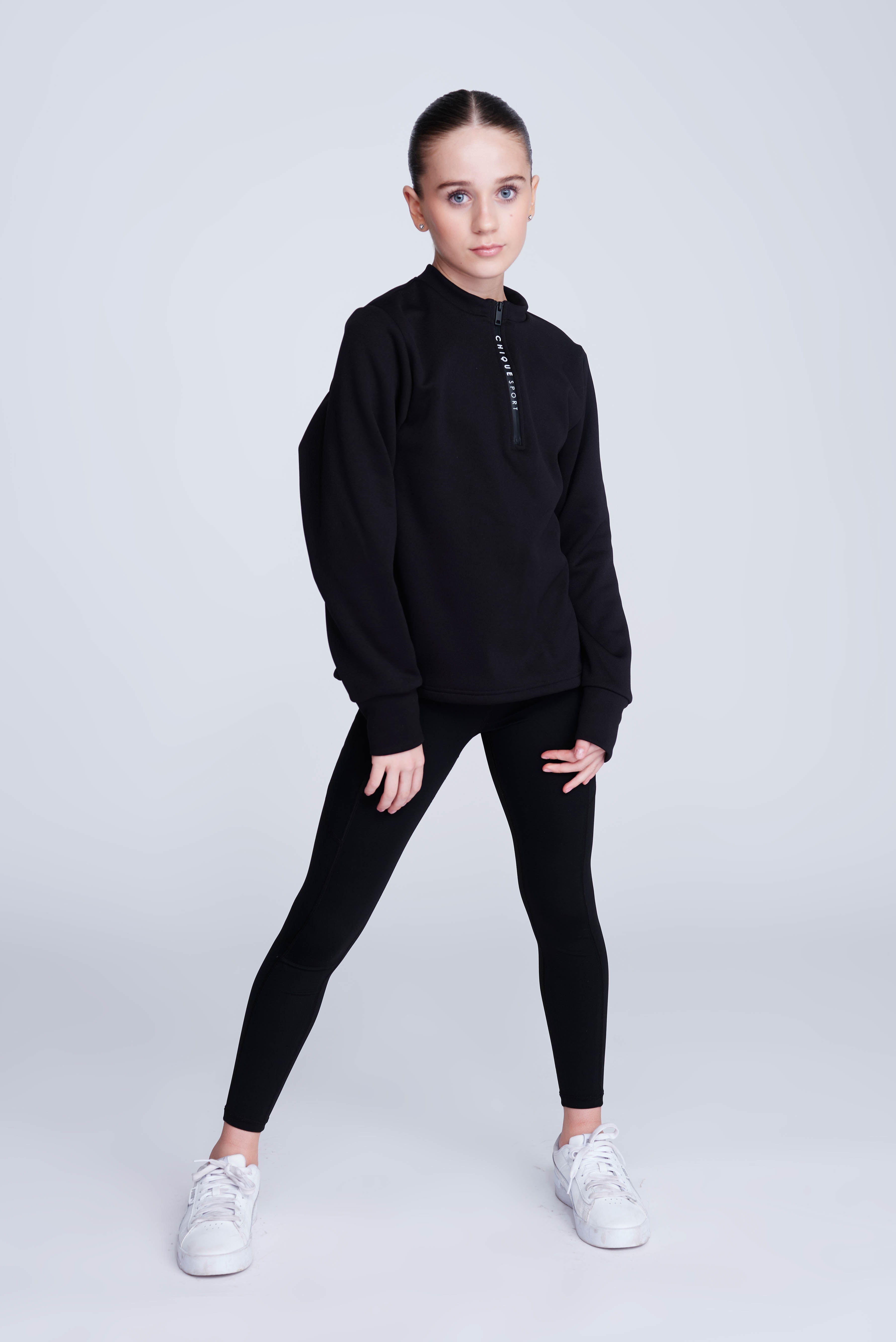 Ignite Half-Zip Top in Black