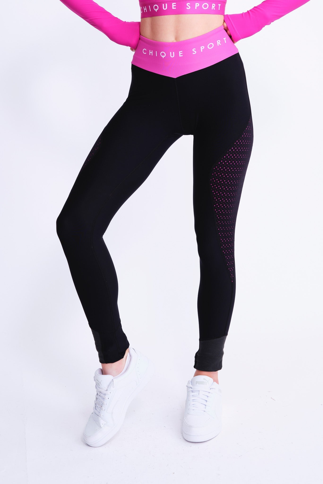 Empower On-Ice Leggings in Fuchsia