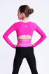 Empower Lange Mouwen Crop in Fuchsia