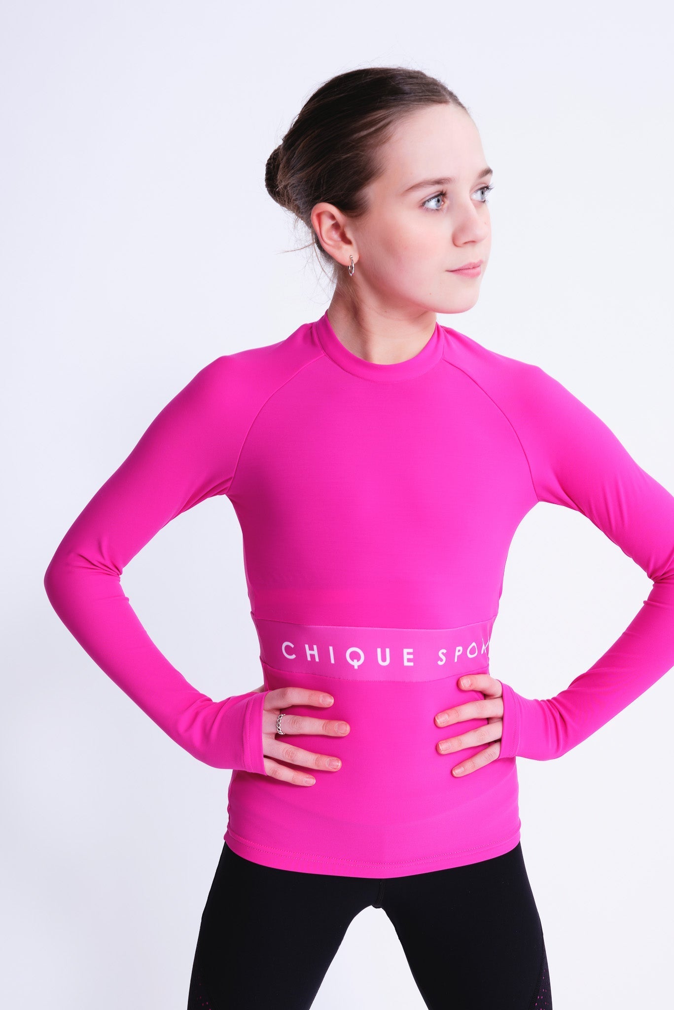 Empower Long-Sleeve Top in Fuchsia