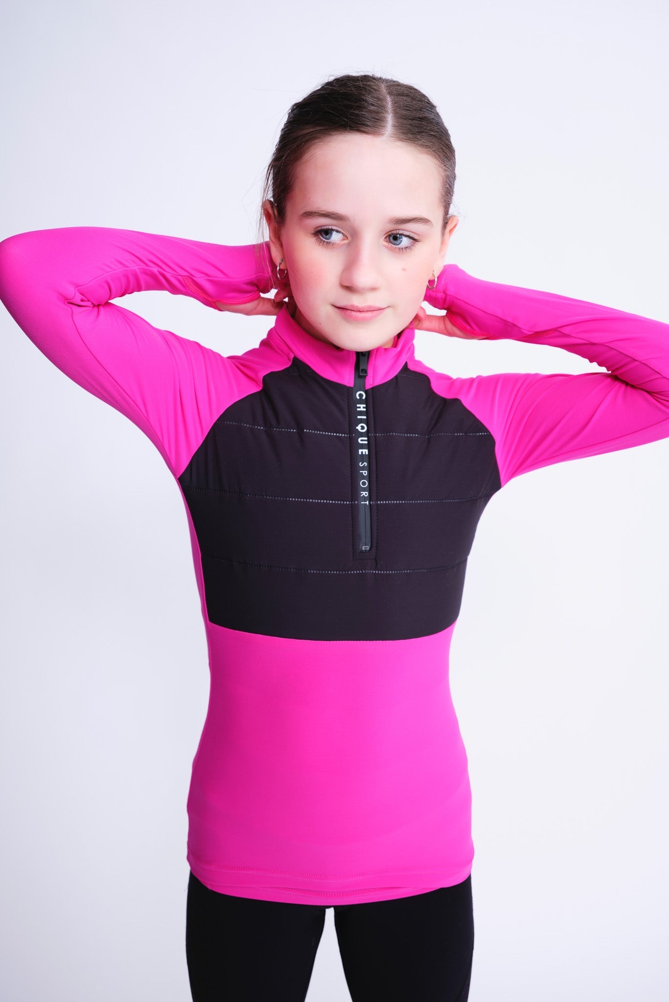 Empower Haut à demi-zip rembourré en Fuchsia