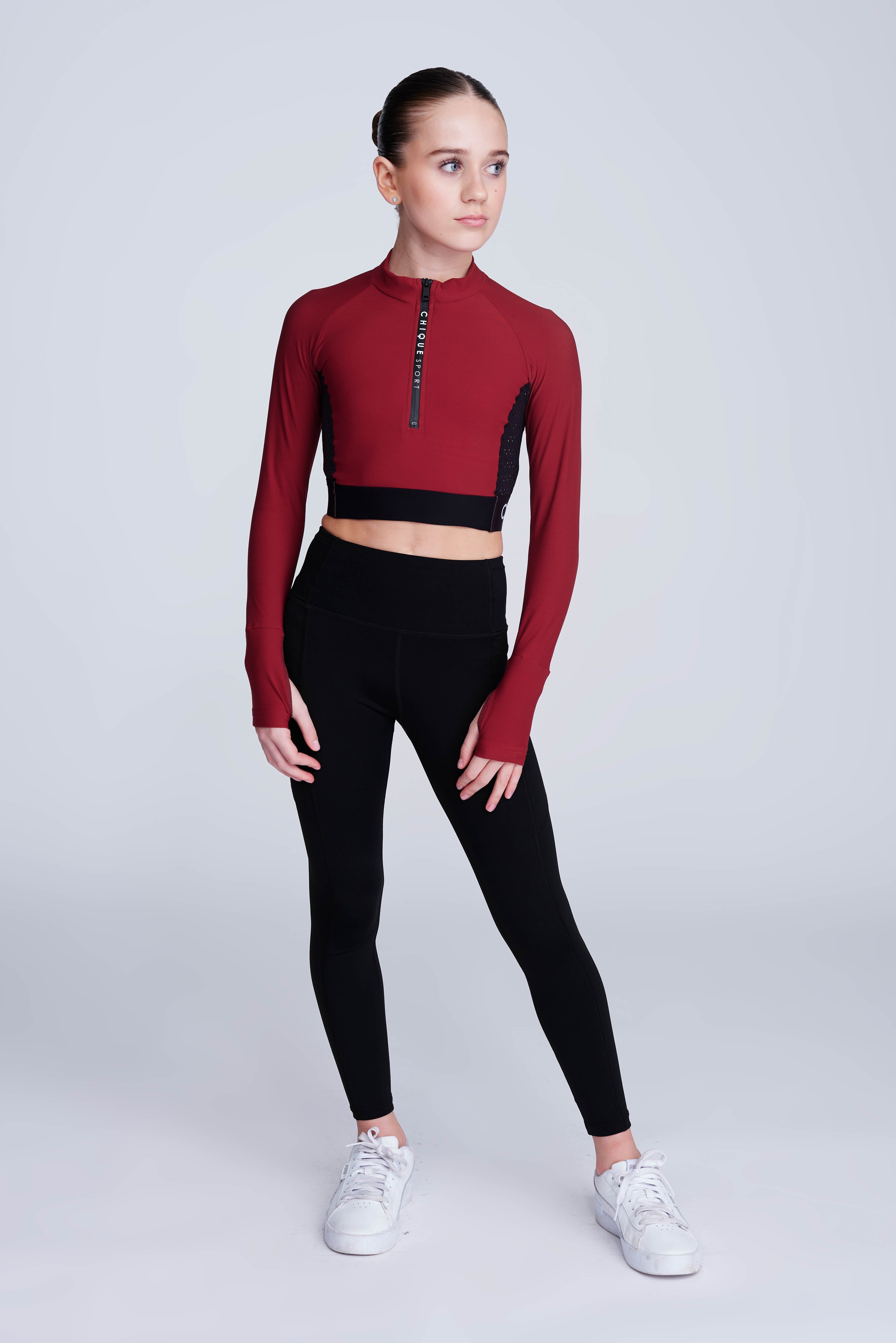 Ignite Long-Sleeve Crop in Spice