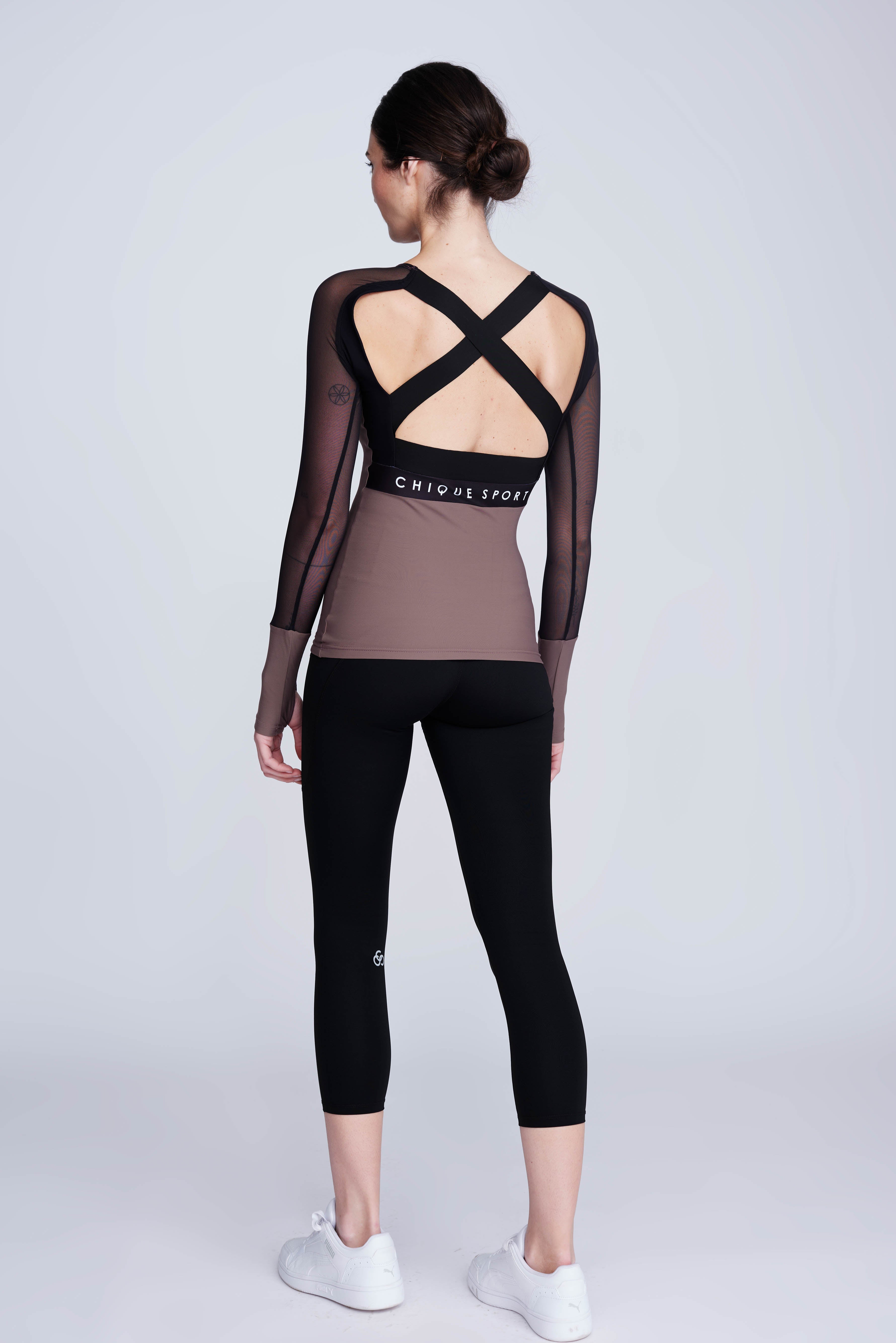 Ignite Langarm T-shirt in Taupe