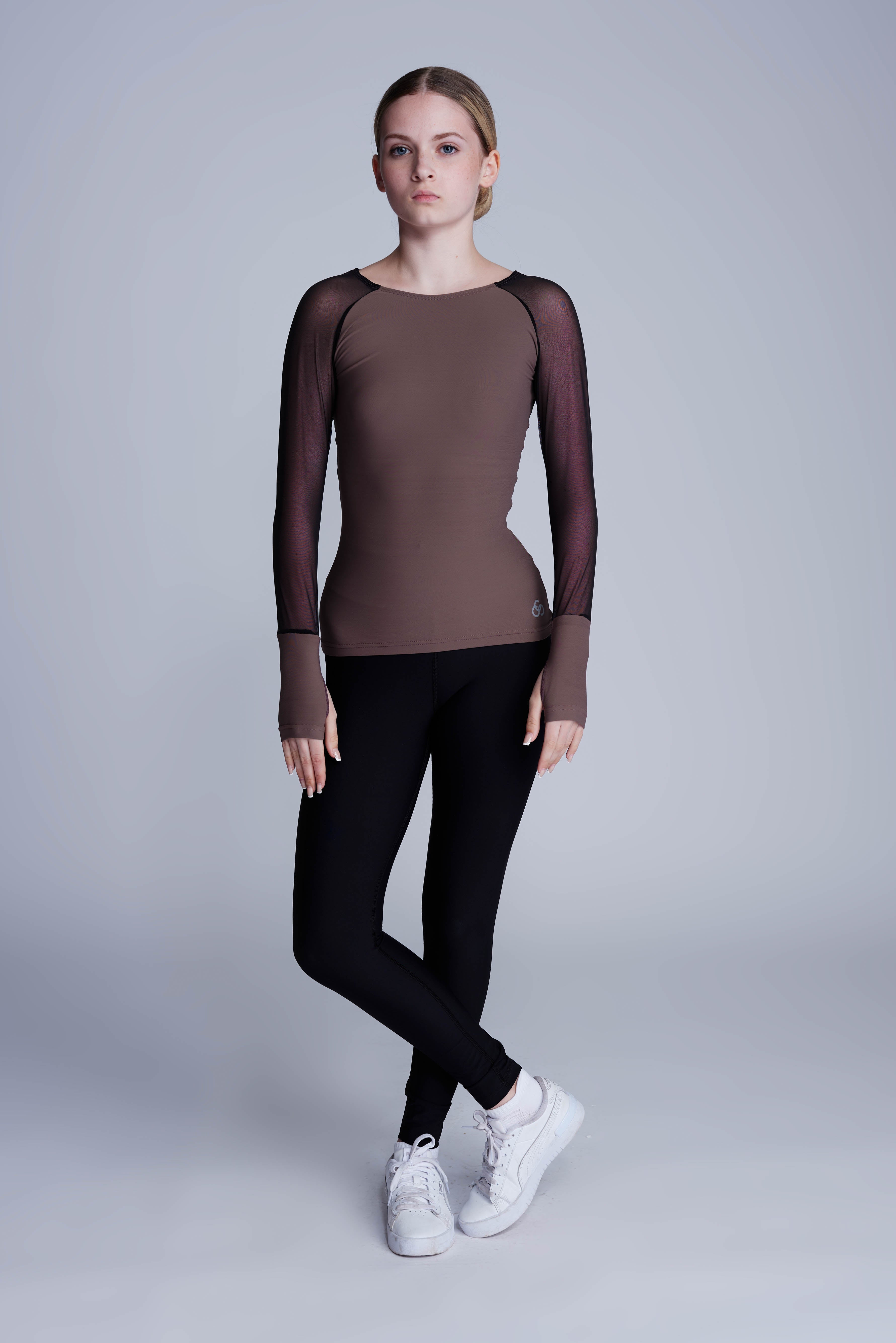 Ignite Langarm T-shirt in Taupe