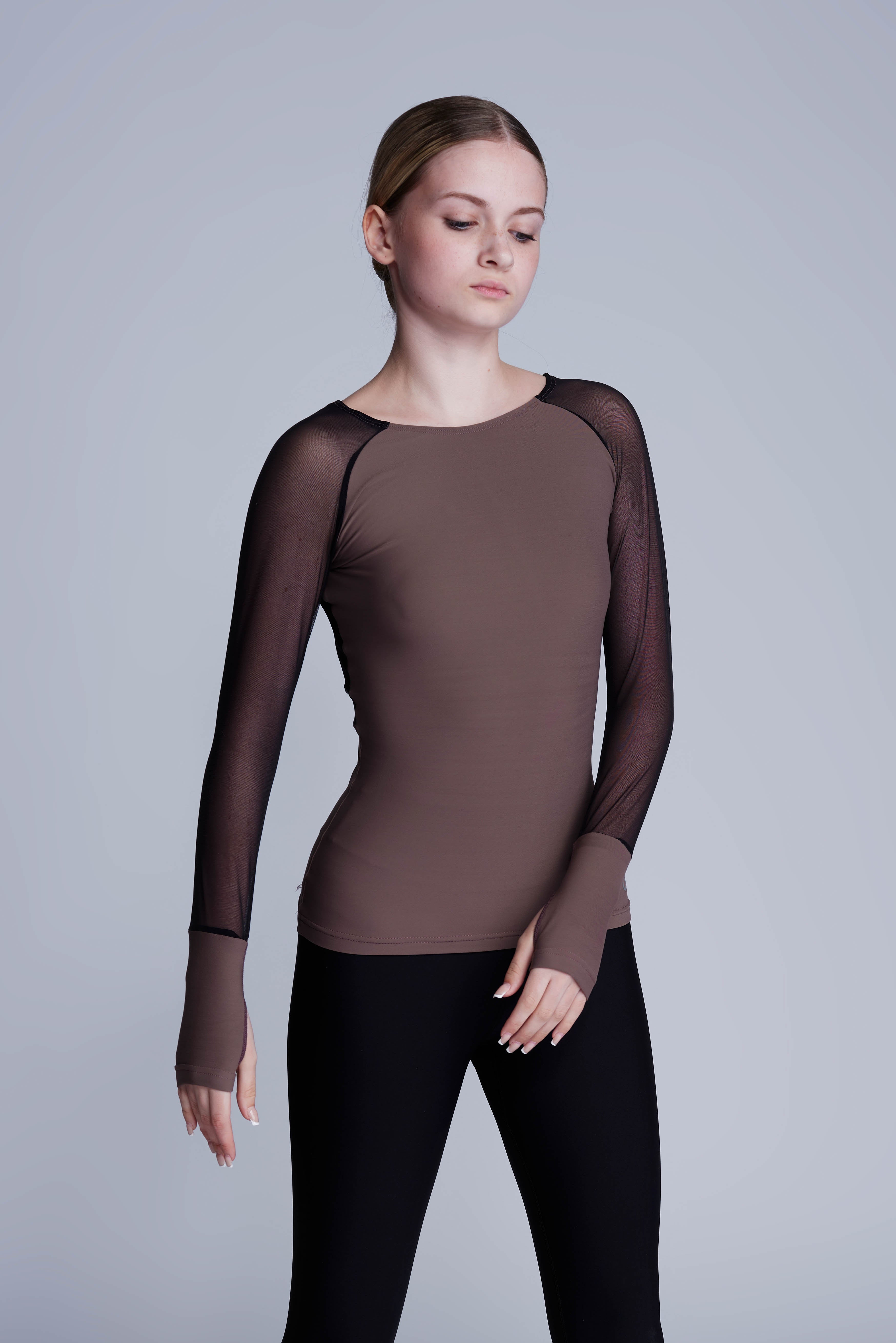Ignite Langarm T-shirt in Taupe