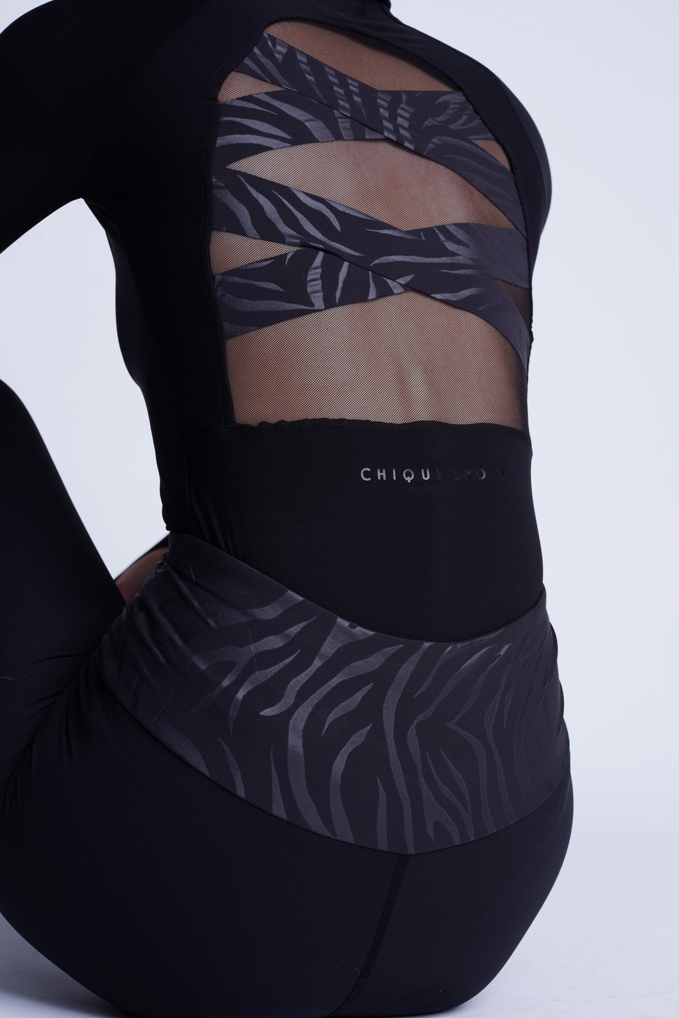Iconic Half-Zip Top in Zwart