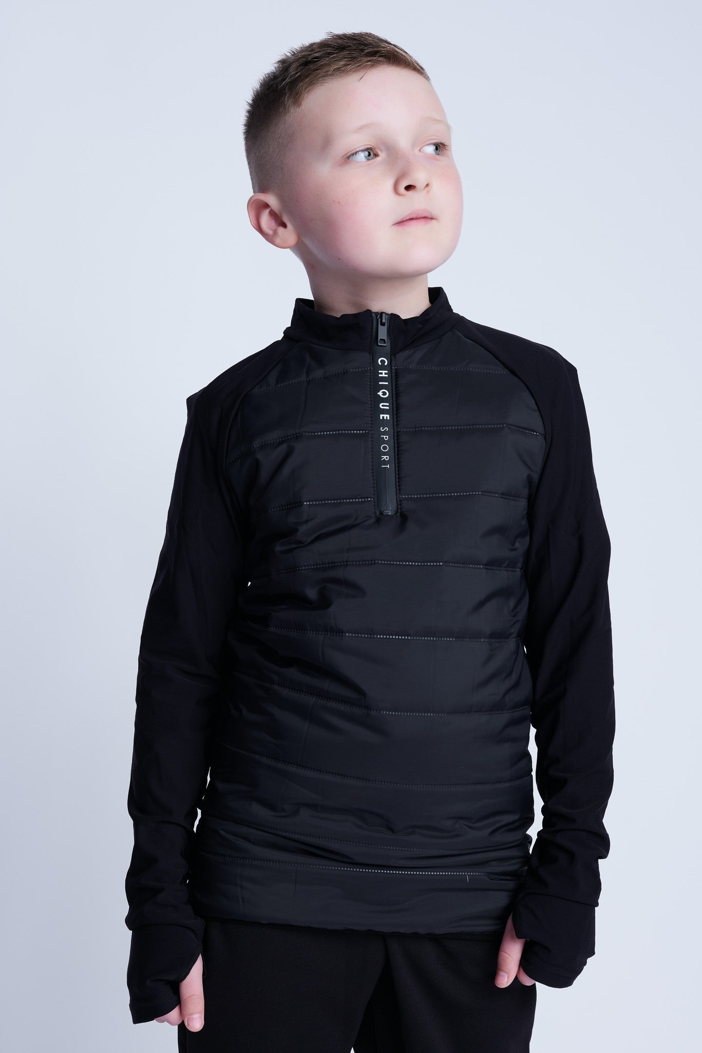 Boy s Figure Skating Padded Half Zip Pullover Chique Sport