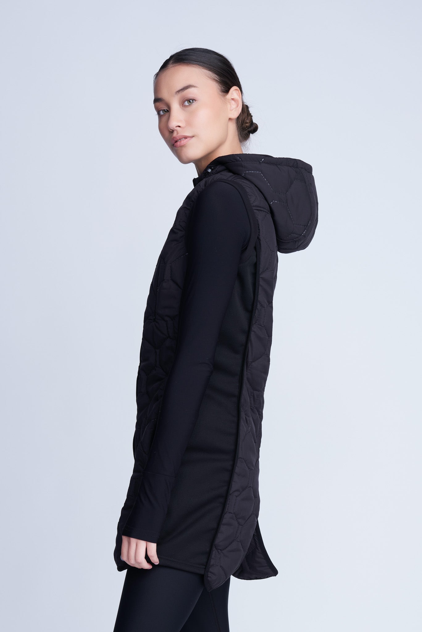 Iconic Long Bodywarmer in Black