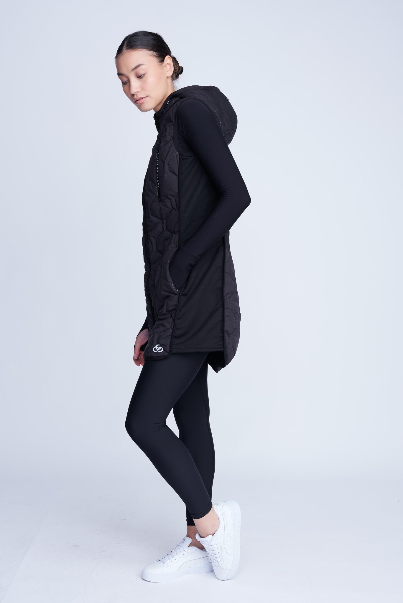 Iconic Long Bodywarmer in Black