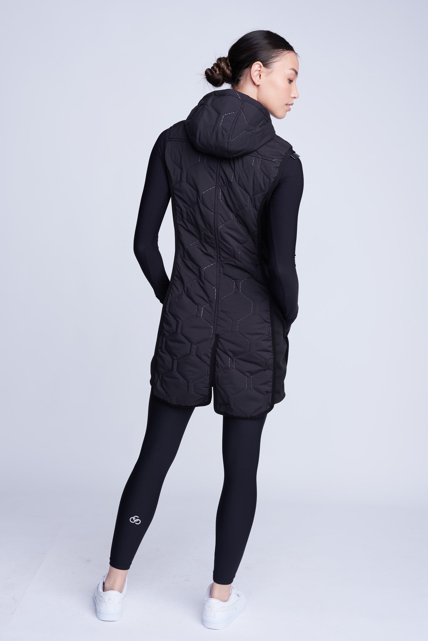 Iconic Long Bodywarmer in Black