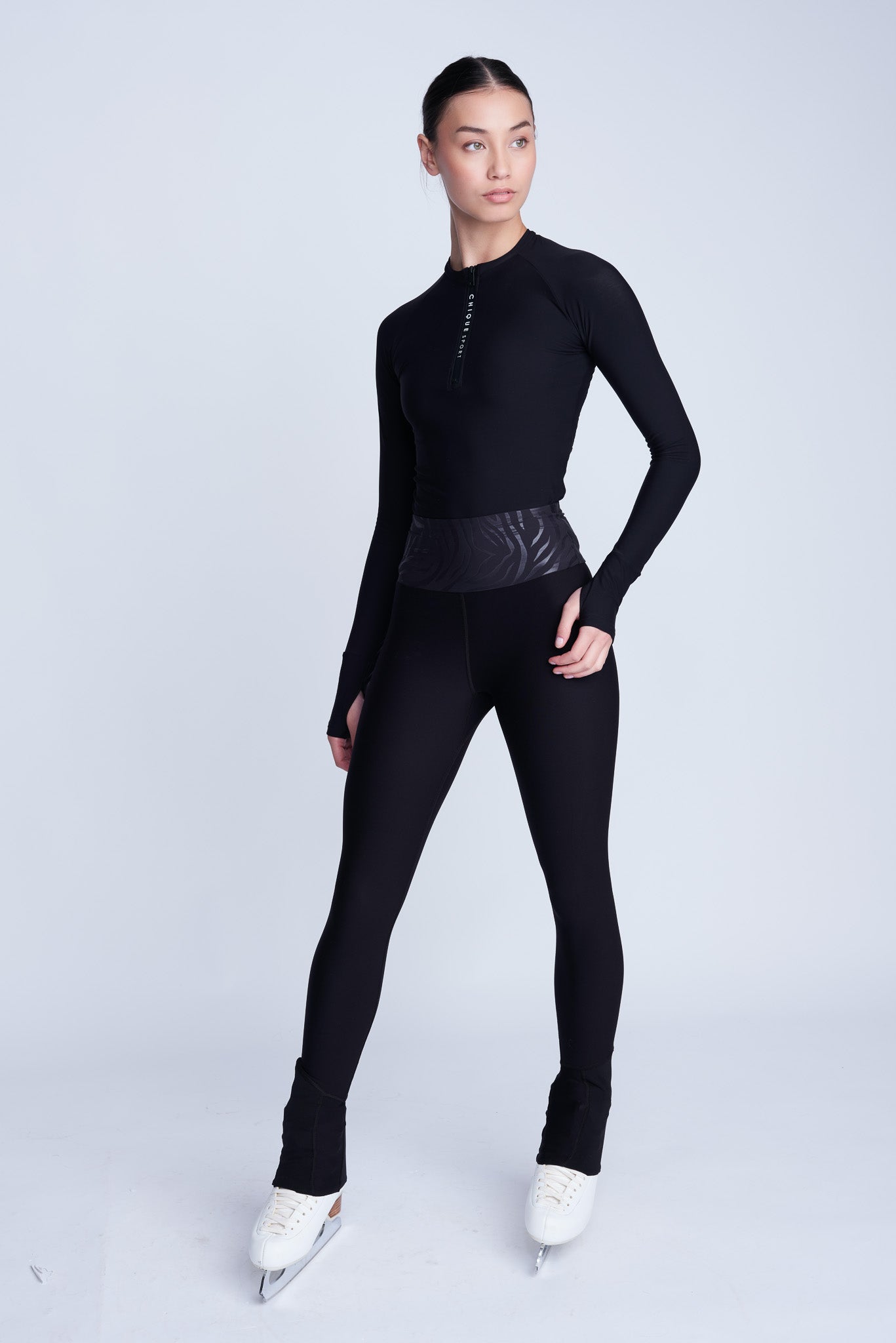 Iconic Half-Zip Top in Zwart