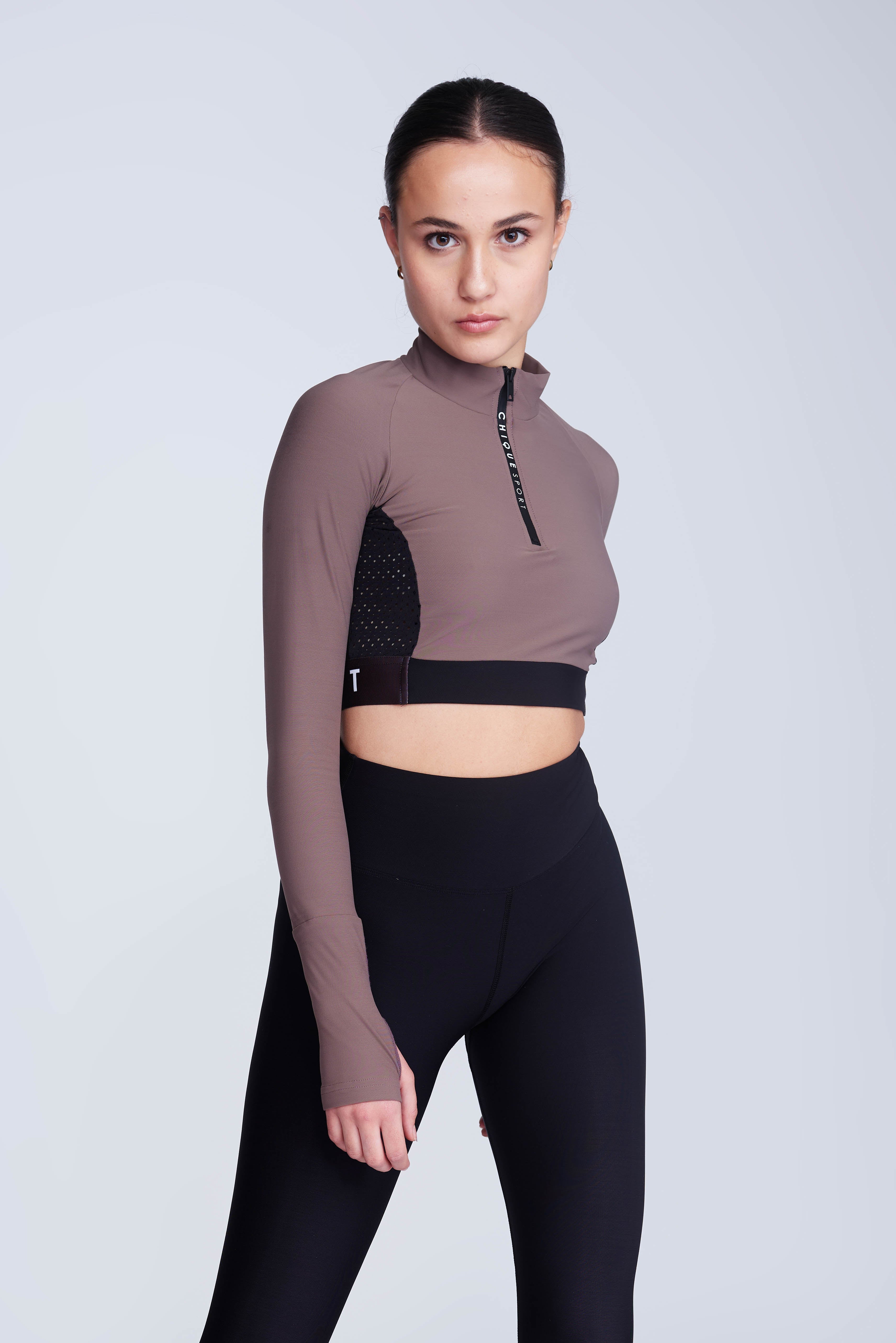 Ignite Maglietta a maniche lunghe cropped in Talpa