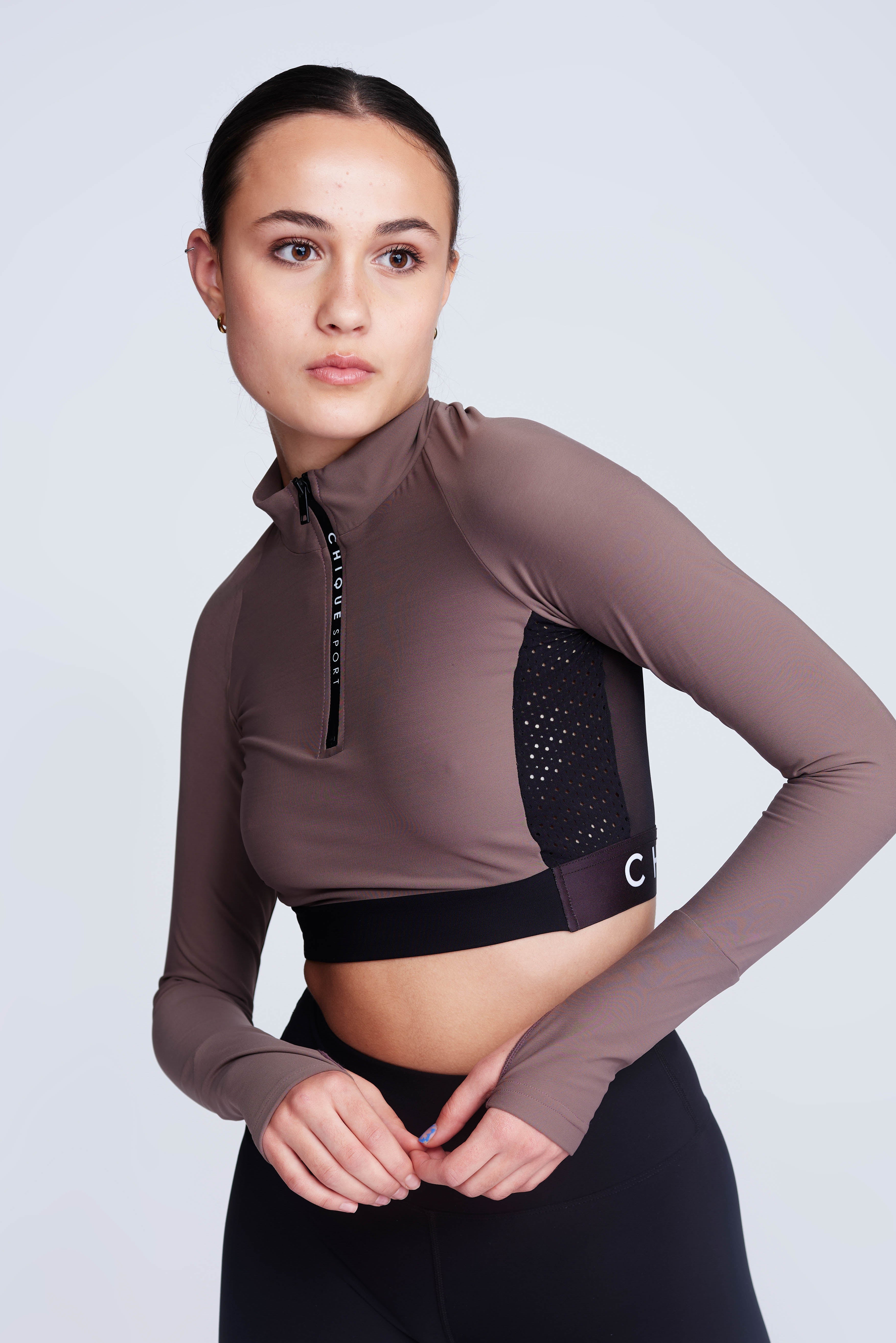 Ignite Maglietta a maniche lunghe cropped in Talpa