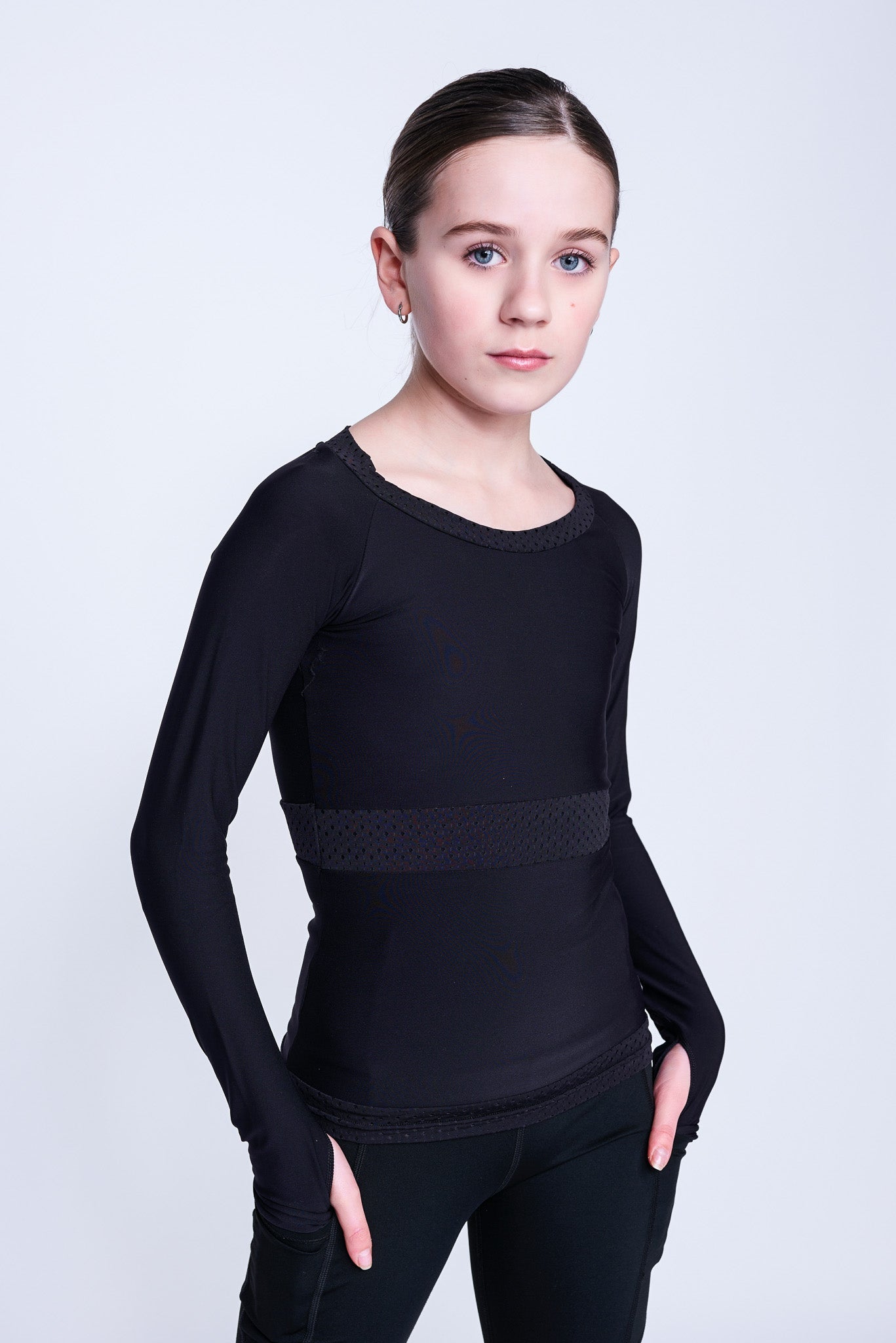 Inspire Long Sleeve Top in Black