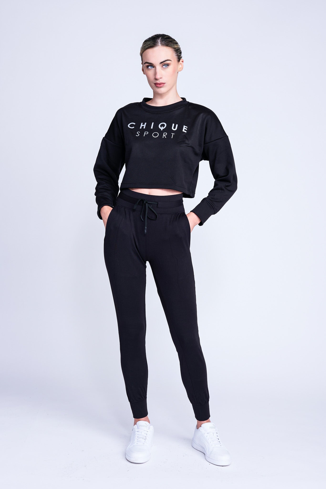 Felpa Cropped in Nero