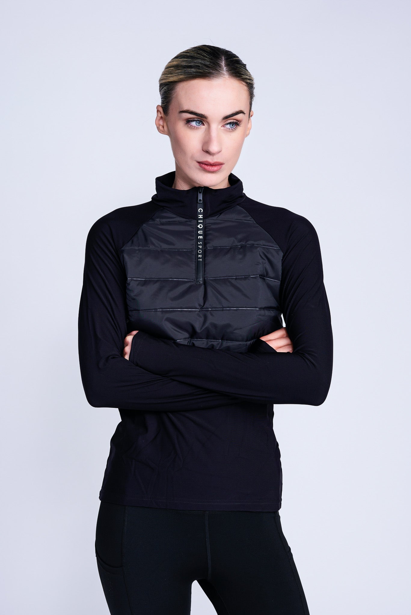 Empower Maglia Padded Half-Zip in Nero