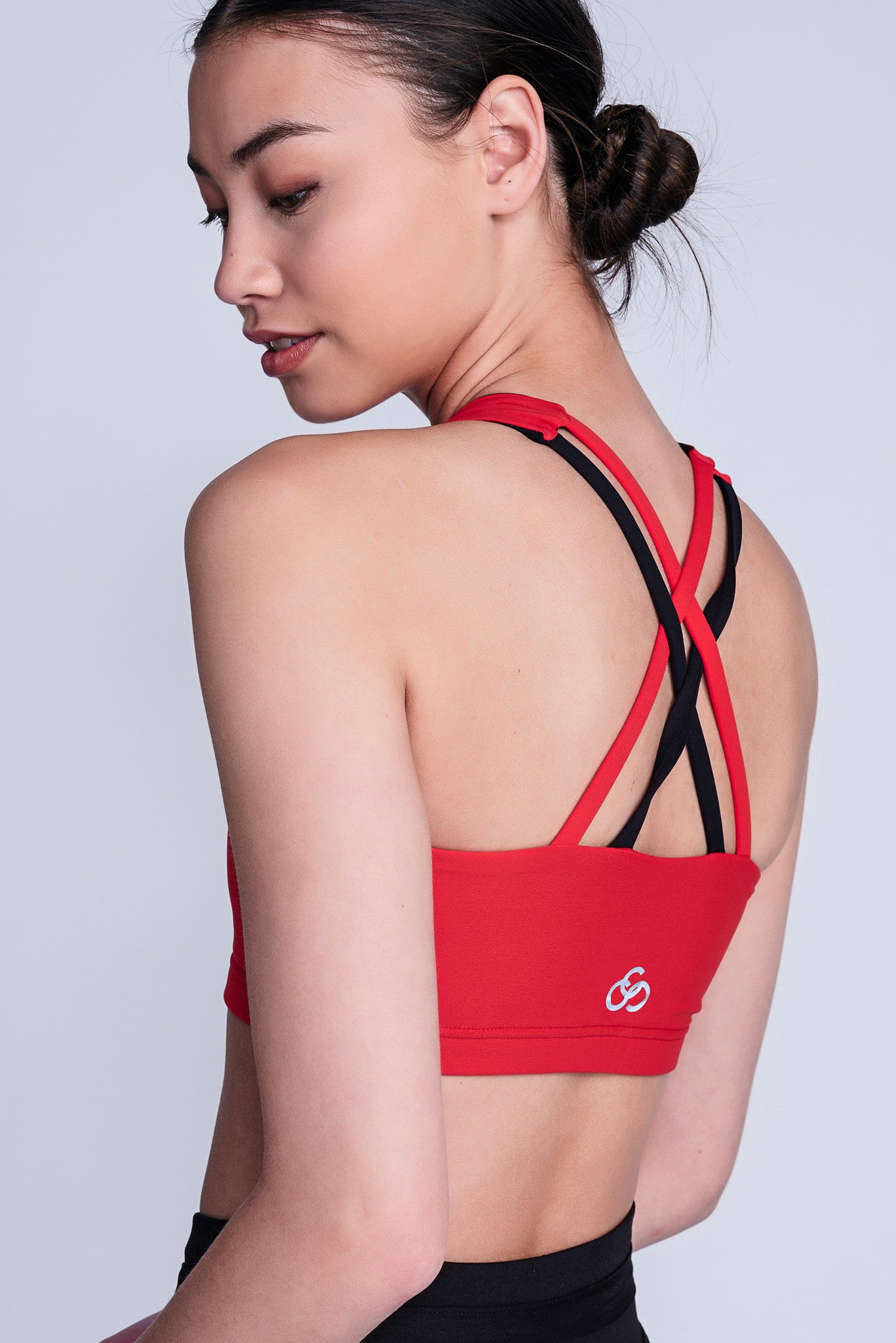 Women's Figure Skating Strappy Sports Bra in Red