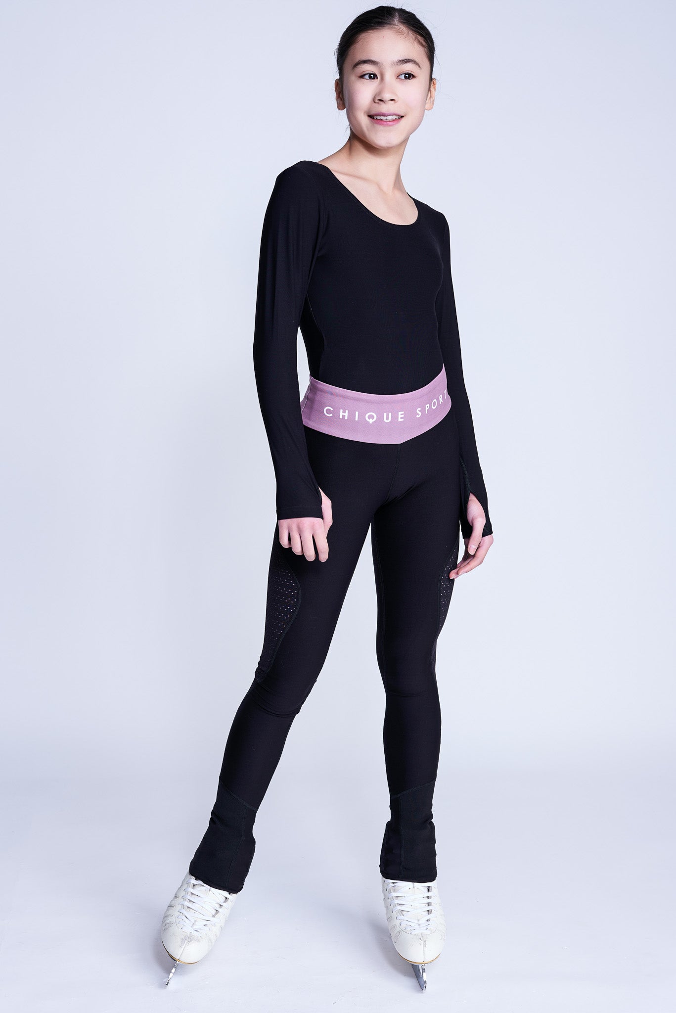 Empower Langsleeve Leotard in Zwart