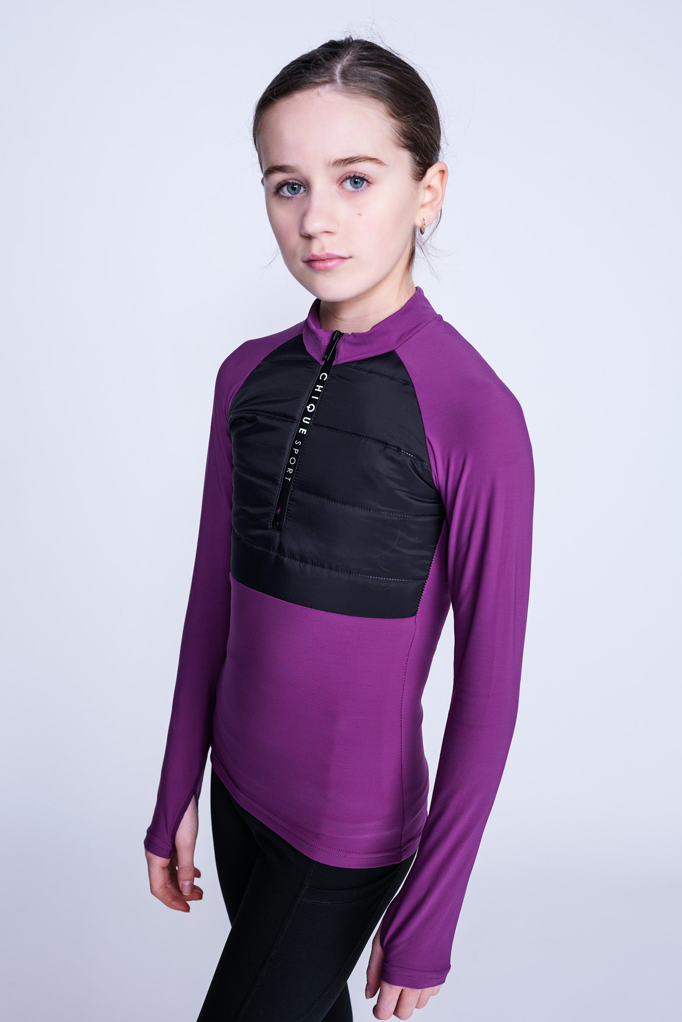 Empower Padded Half-Zip Top in Berry