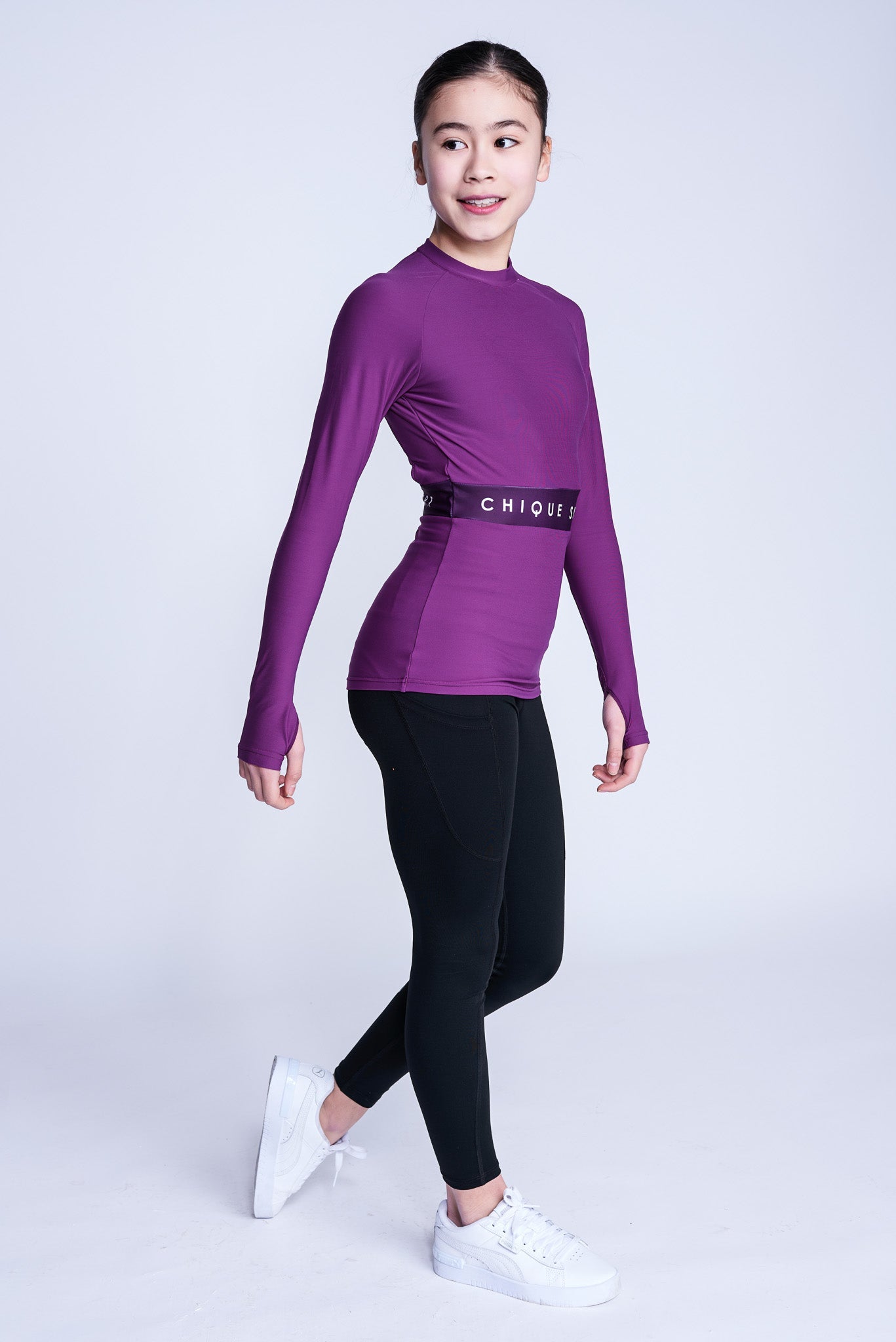 Empower Long-Sleeve Top in Berry