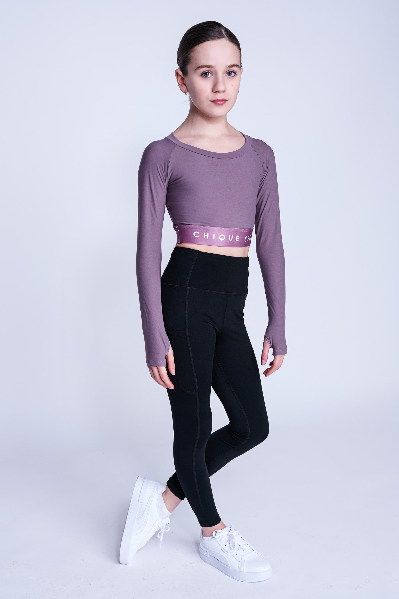 Empower Lange Mouwen Crop in Nerts