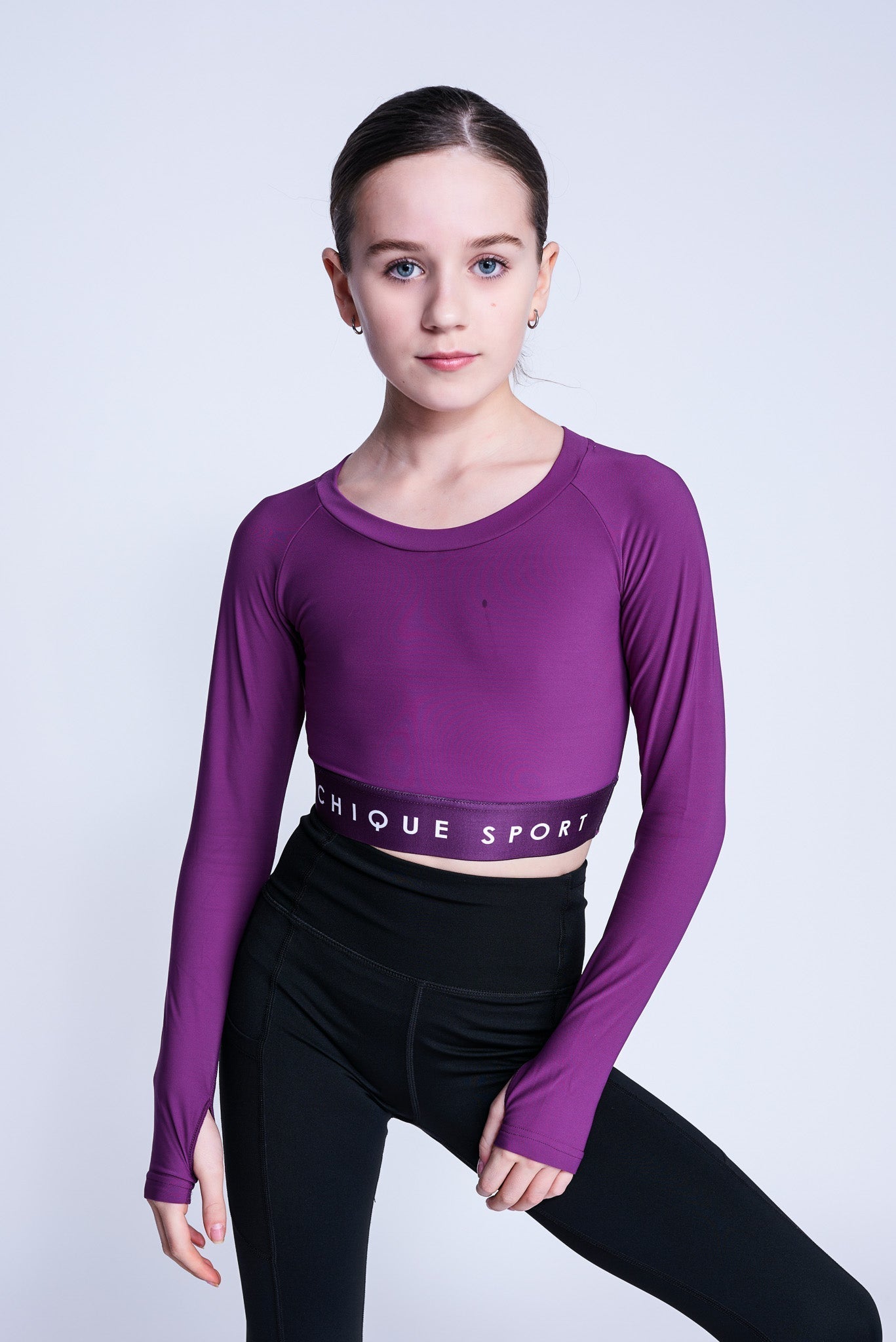 Empower Long-Sleeve Crop in Berry