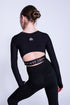 Empower Lange Mouwen Crop in Zwart