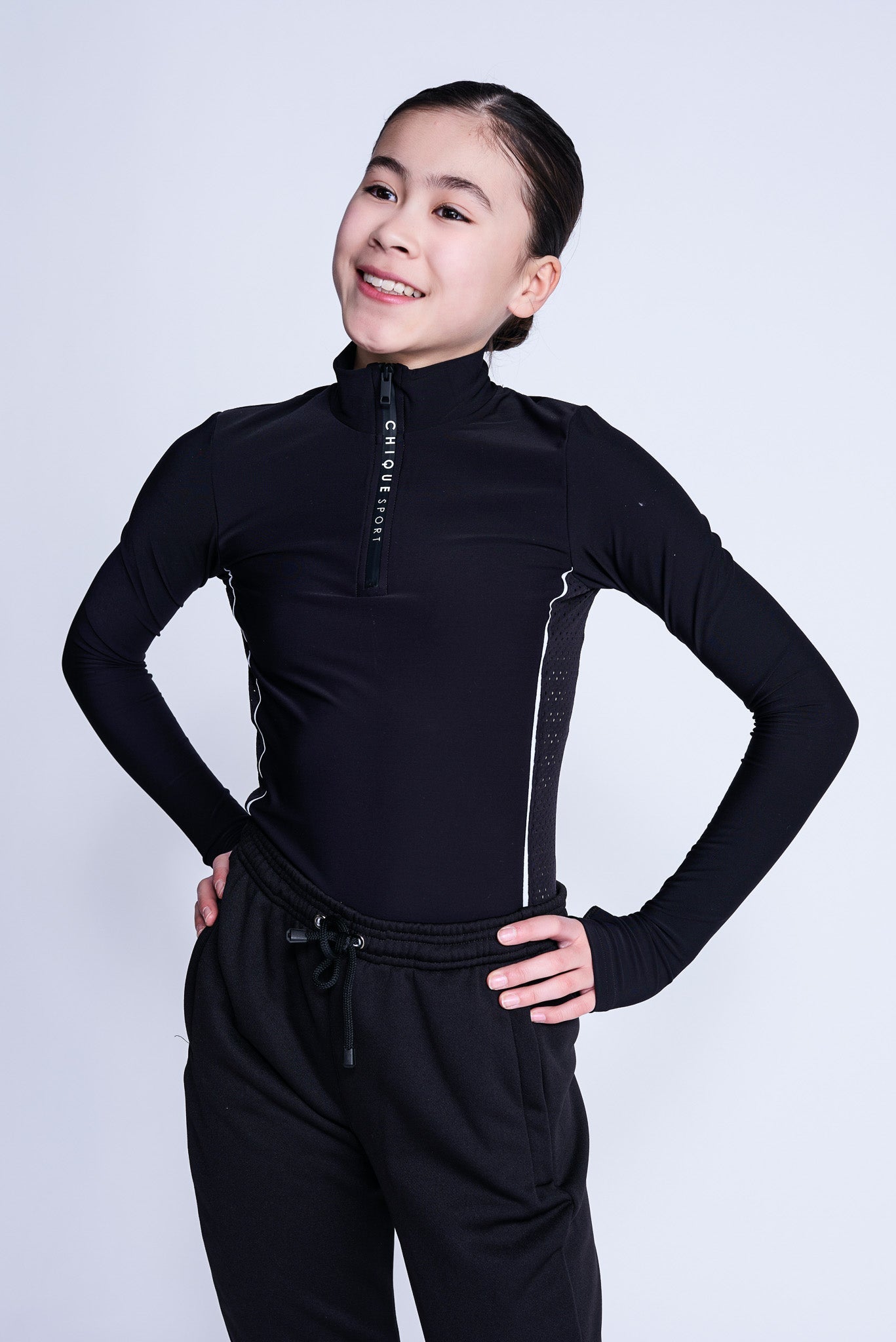 Fearless Half-Zip Top in Black